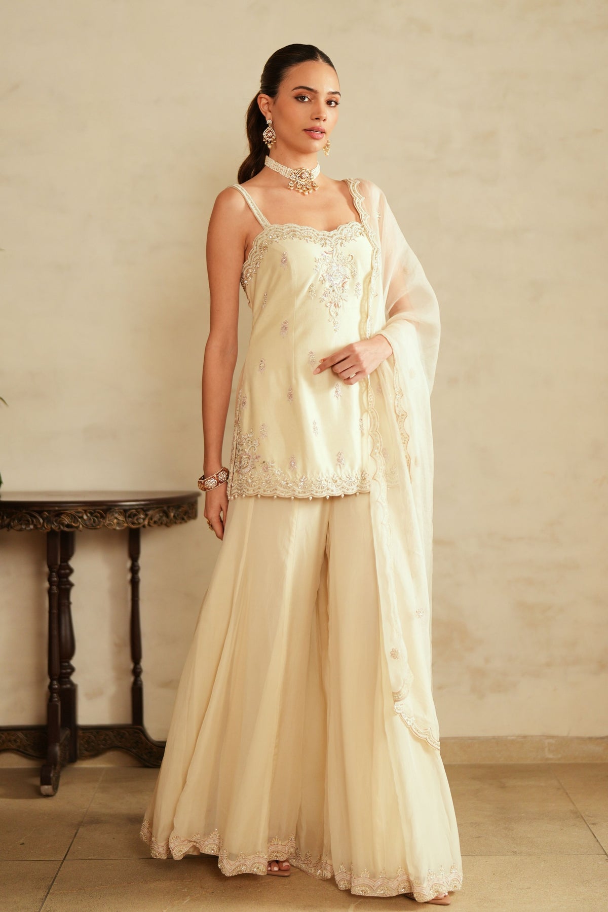 Princess Cut Top Sharara Set