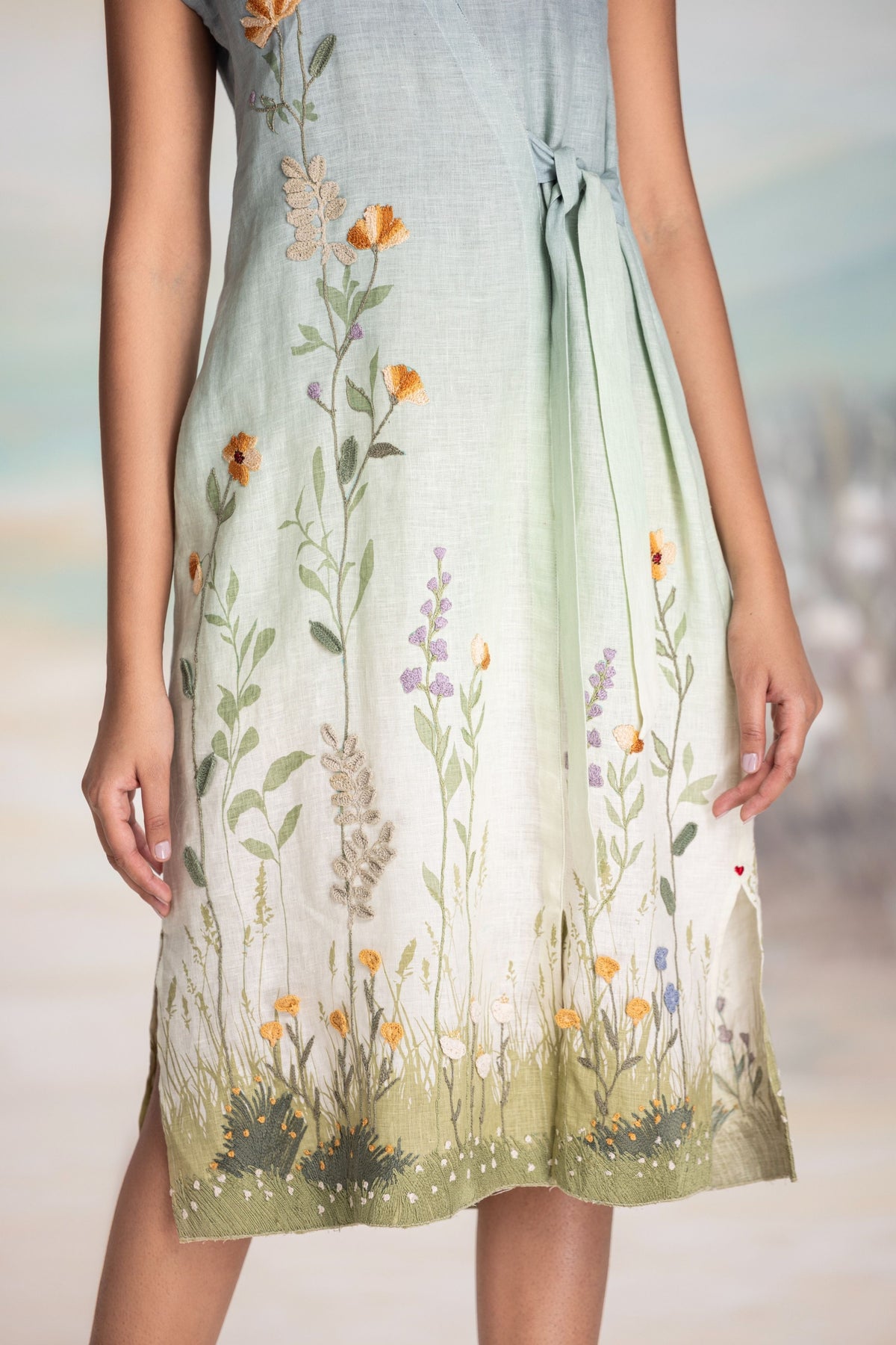Landscape Sunset Blue Dress