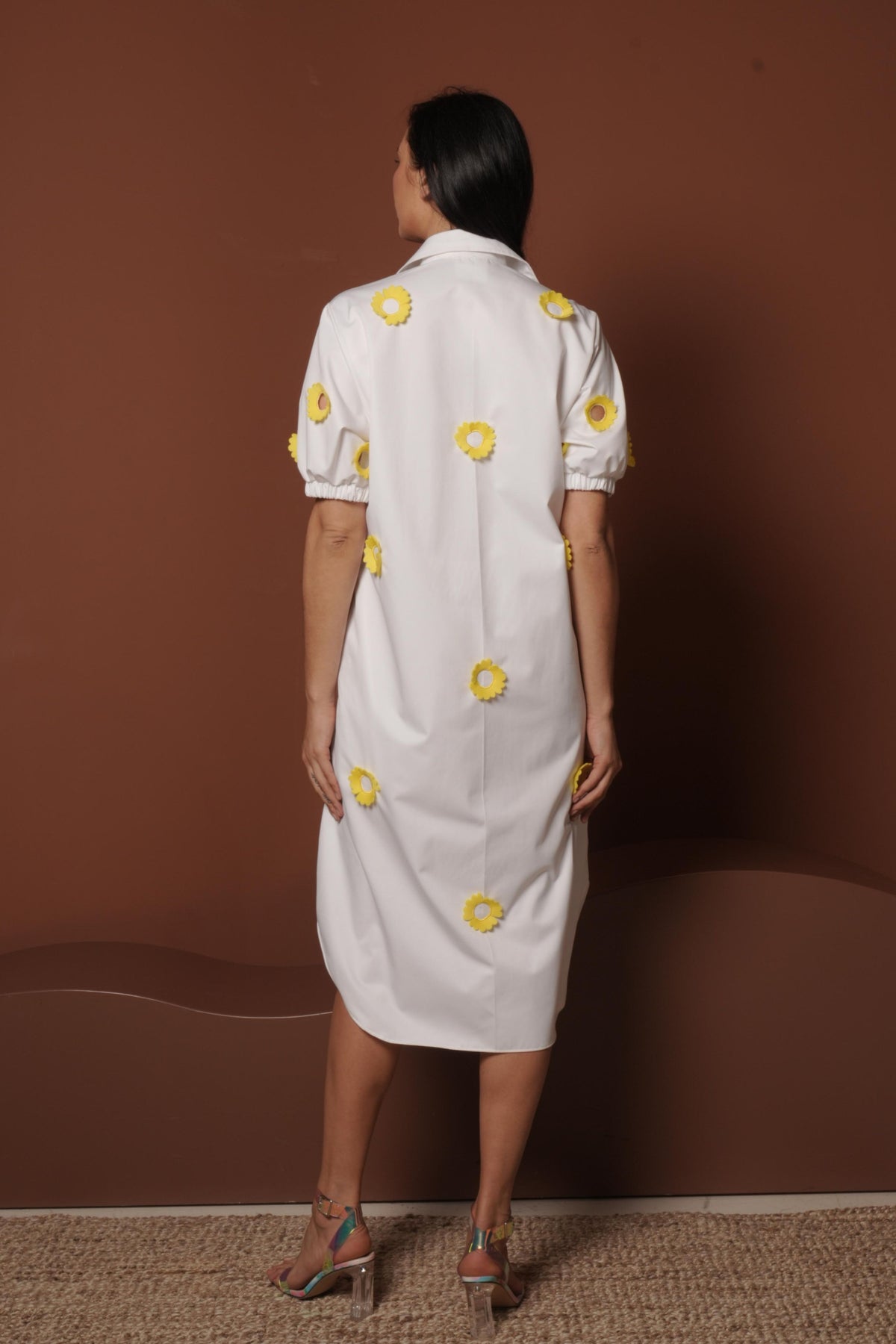 Floral Motif Shirt Dress