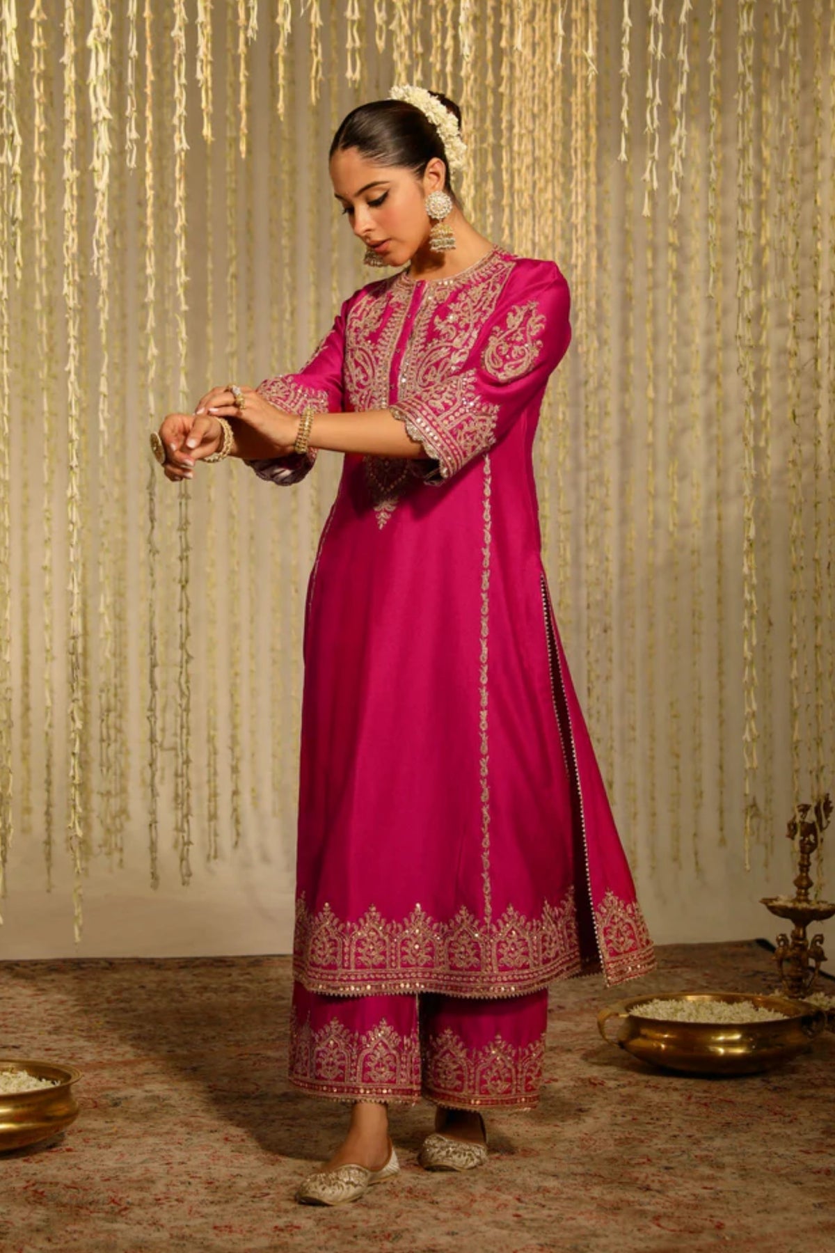 Mahika Hotpink Palazzo Set