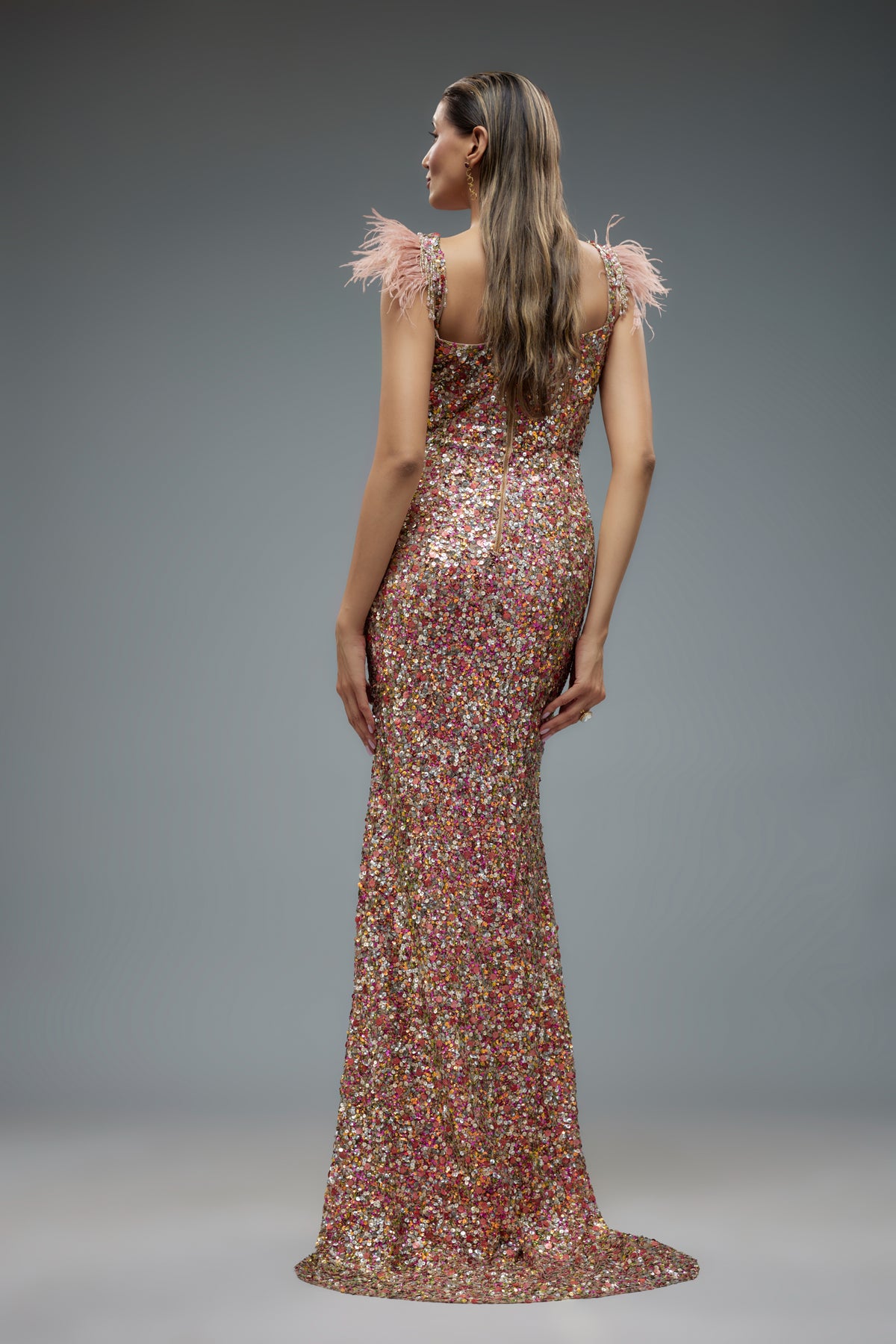Multi Colour Sequence Gown