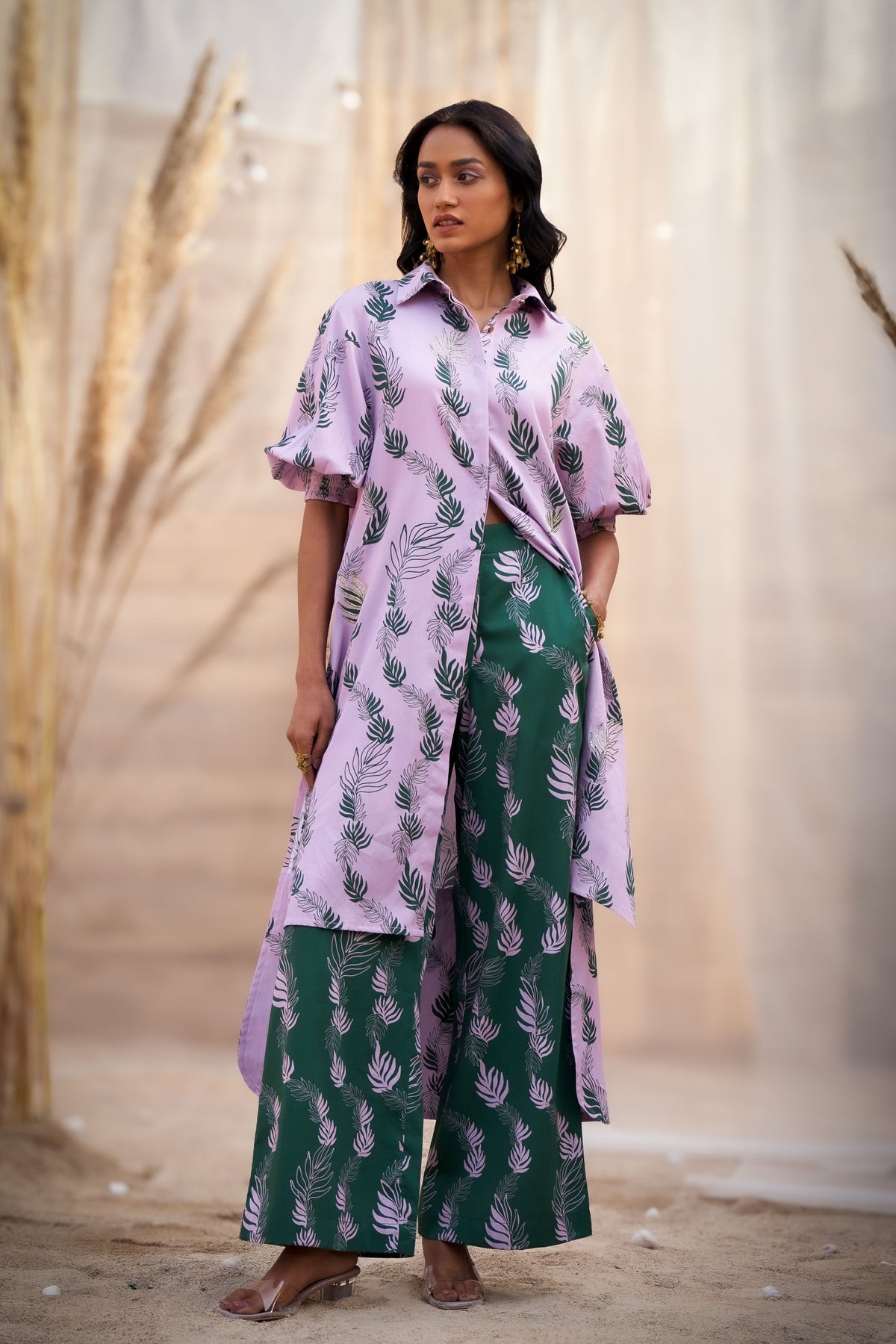 Reveria Leaf  Printed Kurta Set