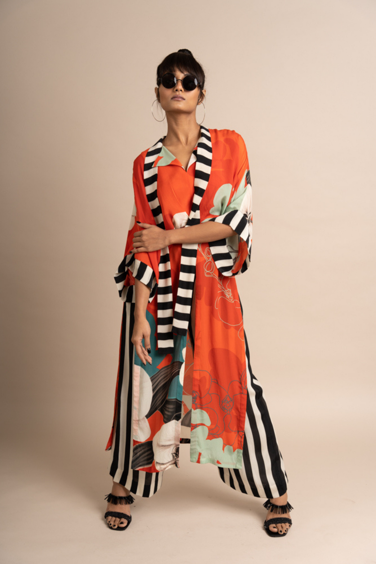Tangerine Print Top With Pyjama