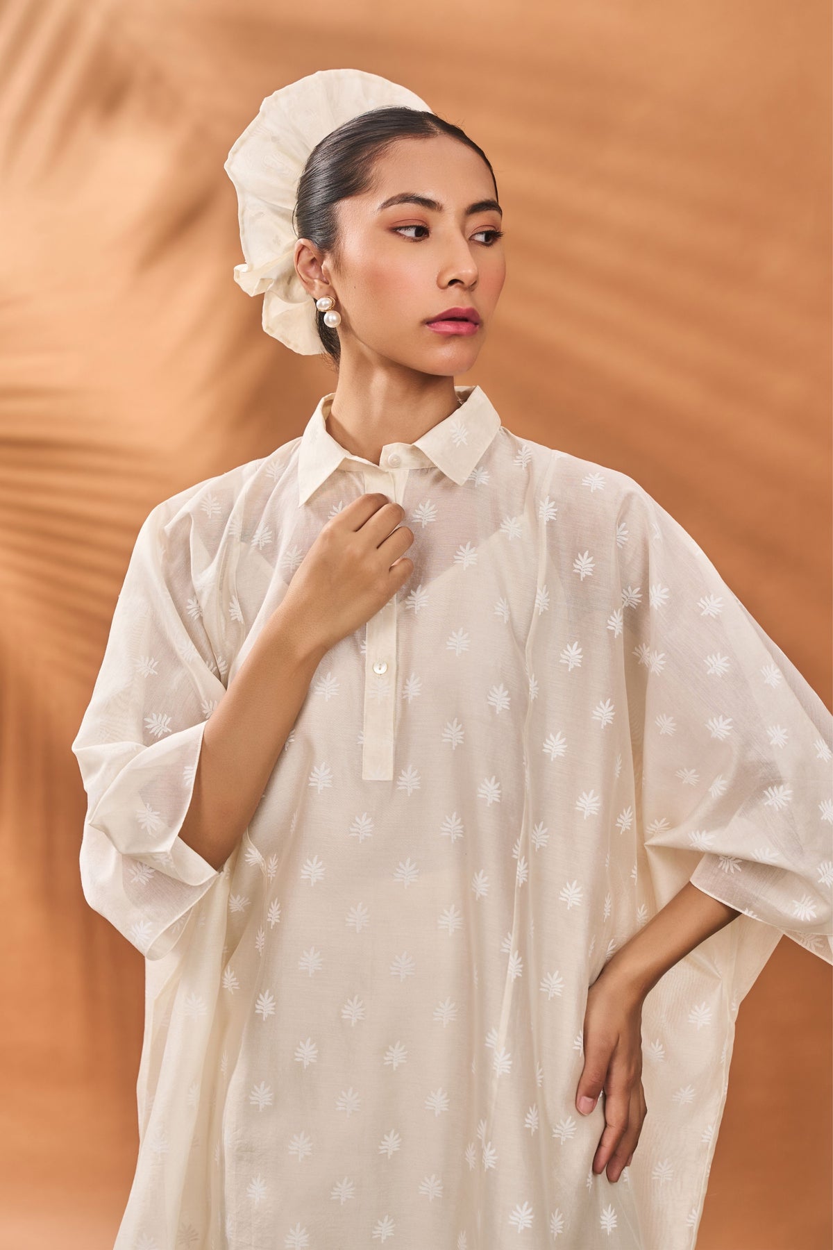 Trellis Palm Kaftan Set