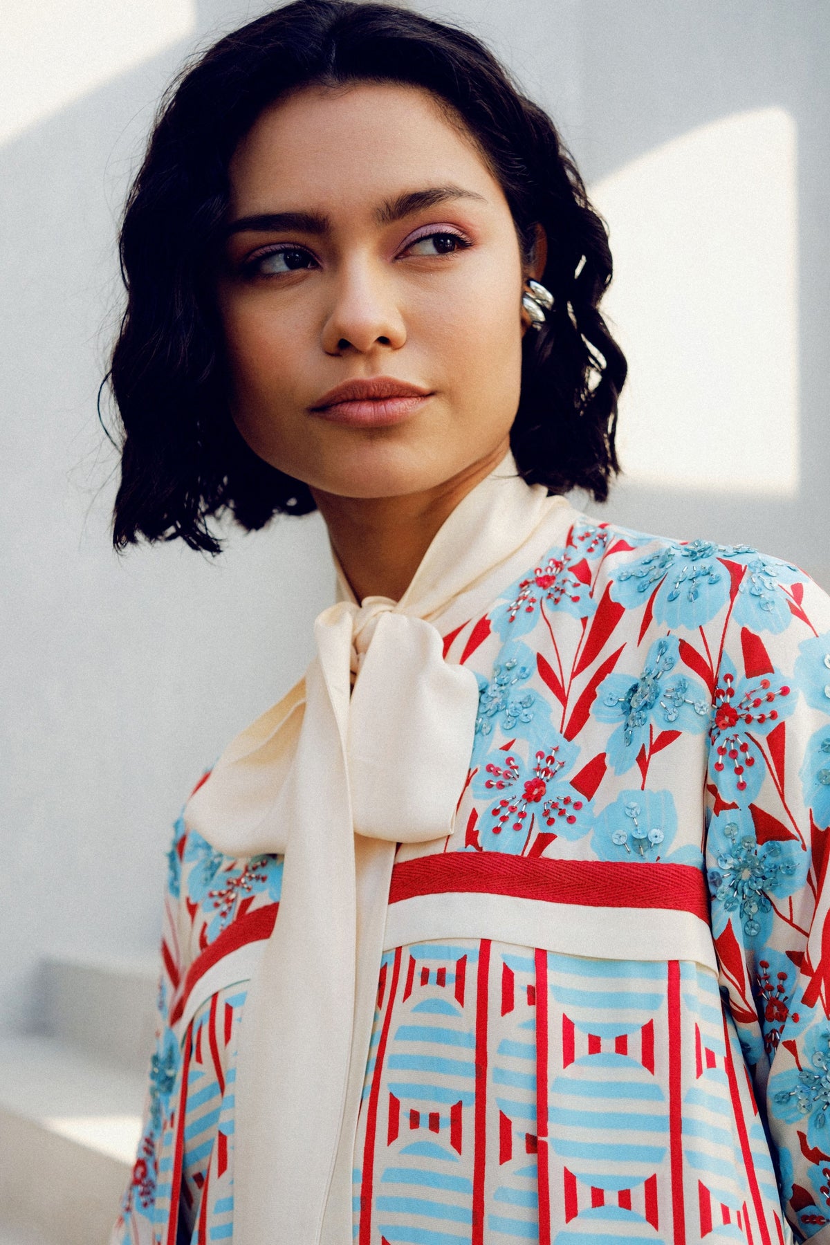 White Print Play Cargo Dress