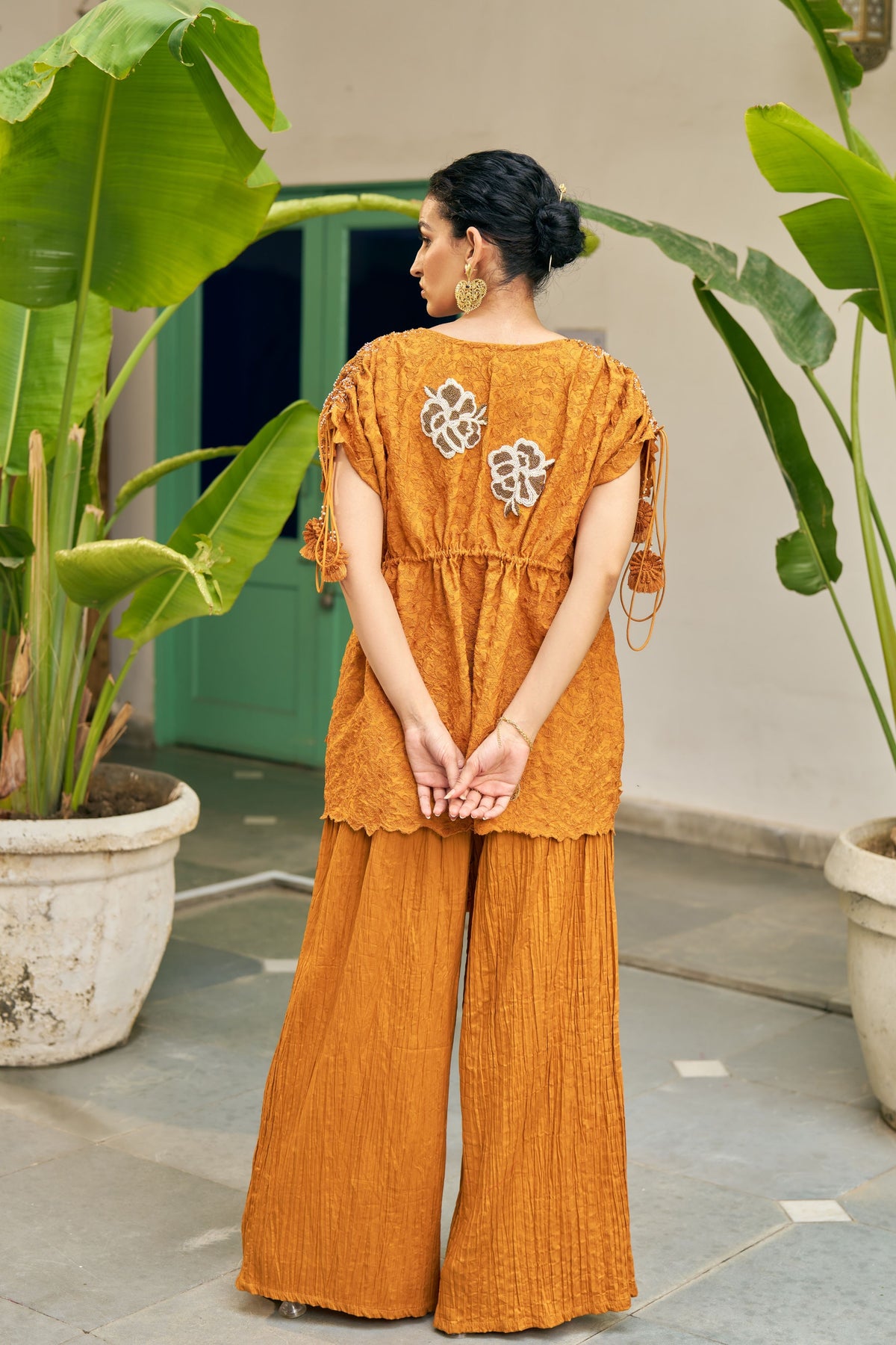 Ochre Cutwork Co-ord Set