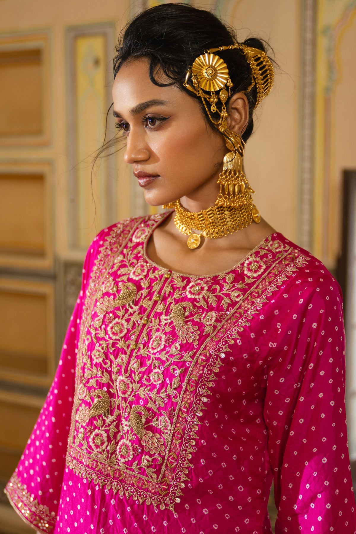 Peacock Bandhani Kurta Set
