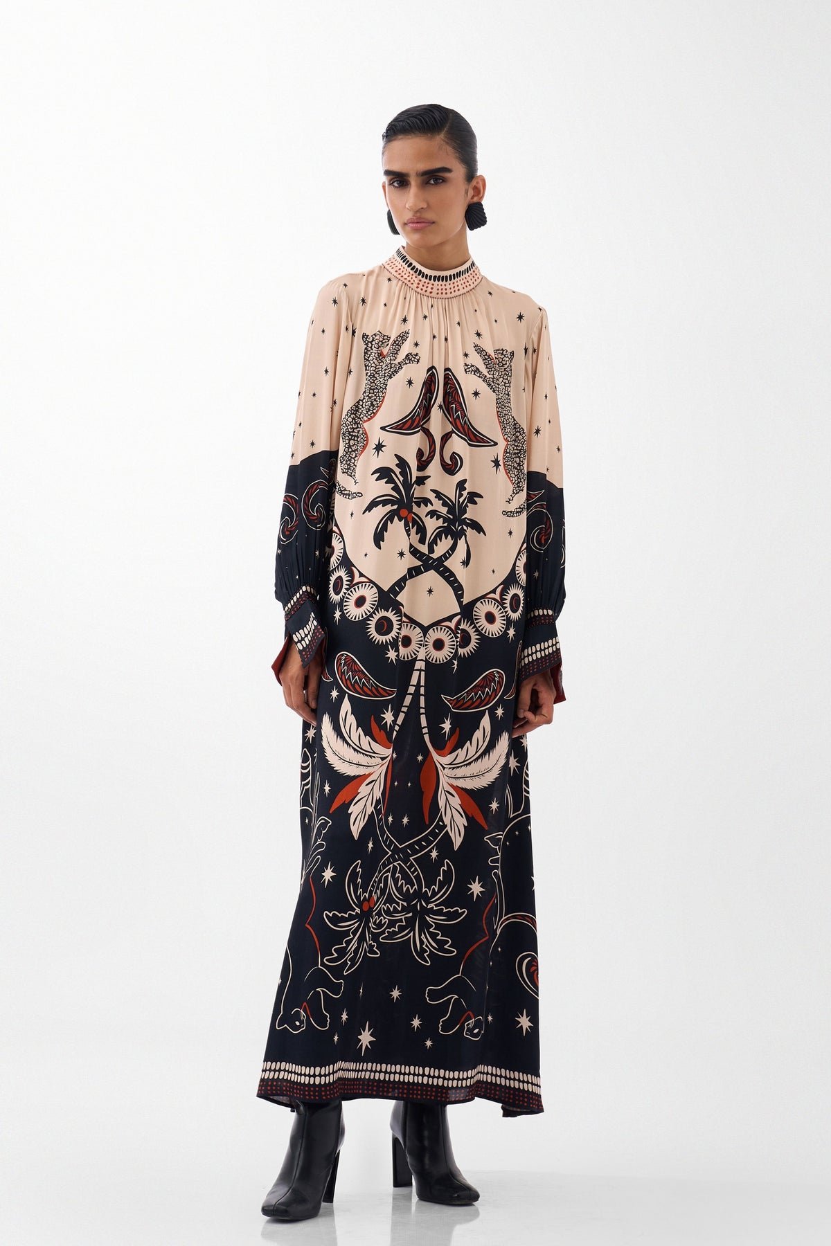 Amber Maxi Nocturnal Jungle Dress
