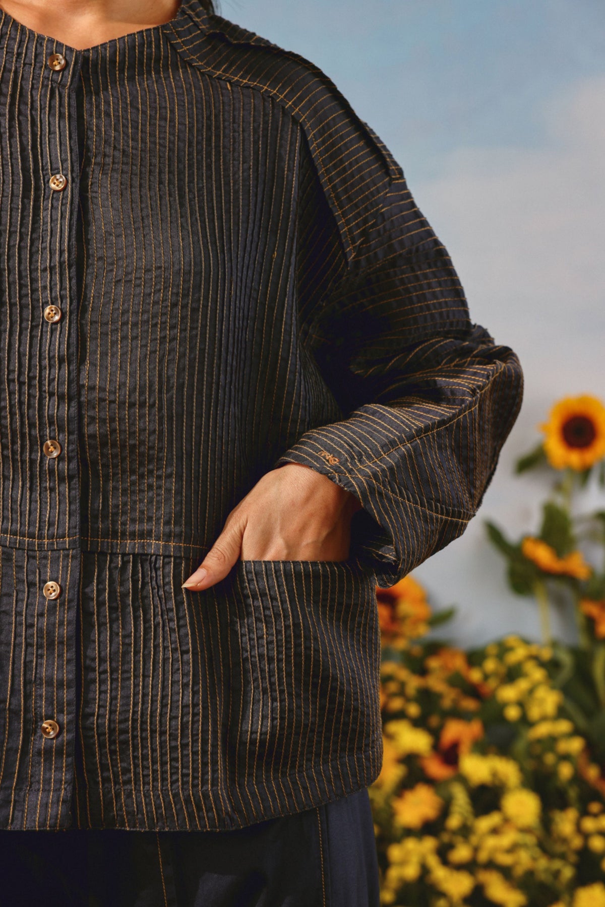 Pintuck Indigo Co-ord Set