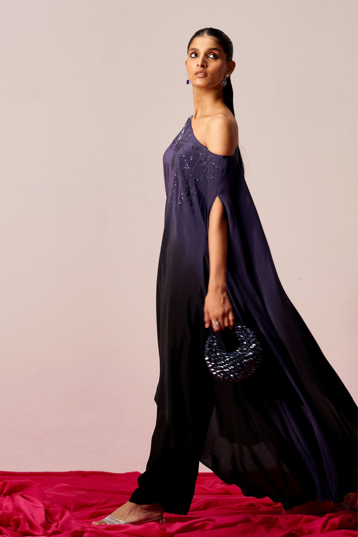 One Shoulder Kaftan Set