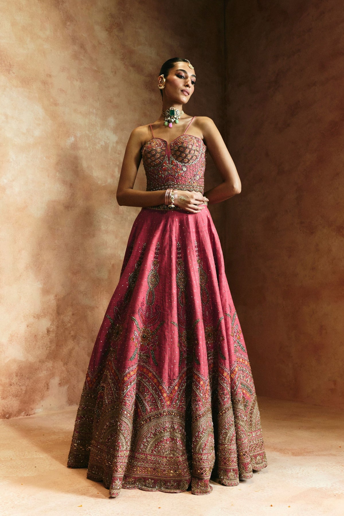Carrot Zardozi Sindh Lehenga Set