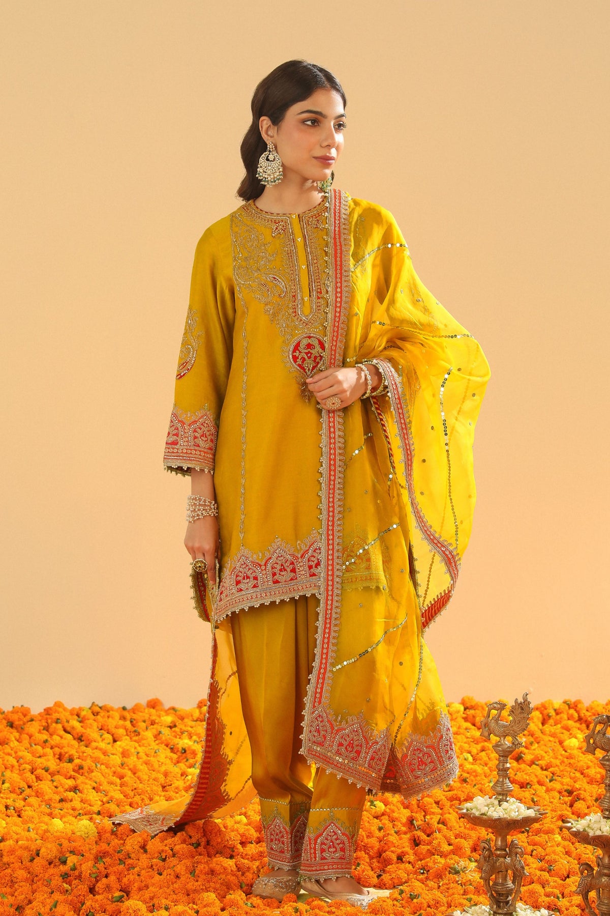 Mustard Kurta Set