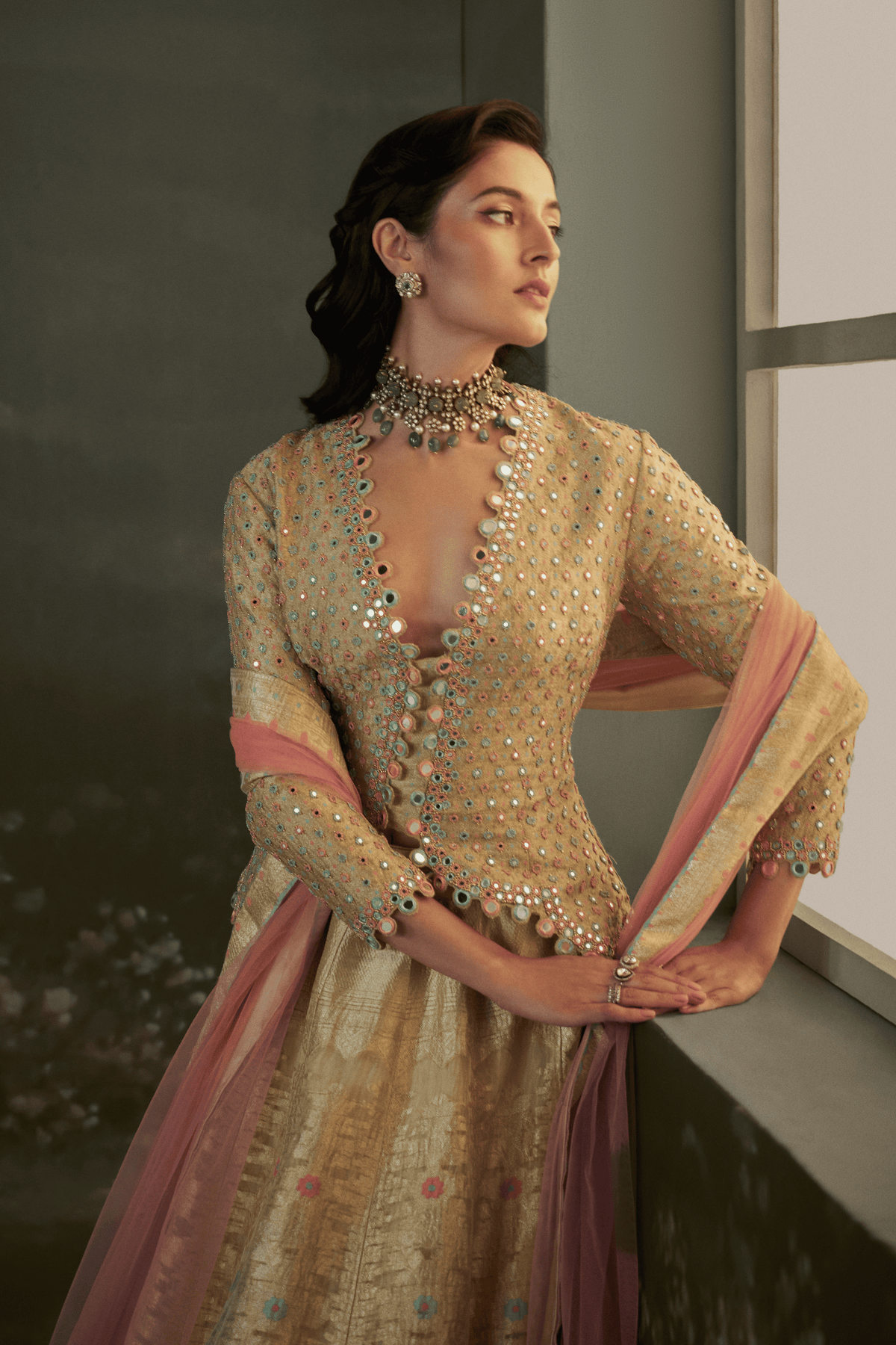 Ivory Organza Lehenga Set