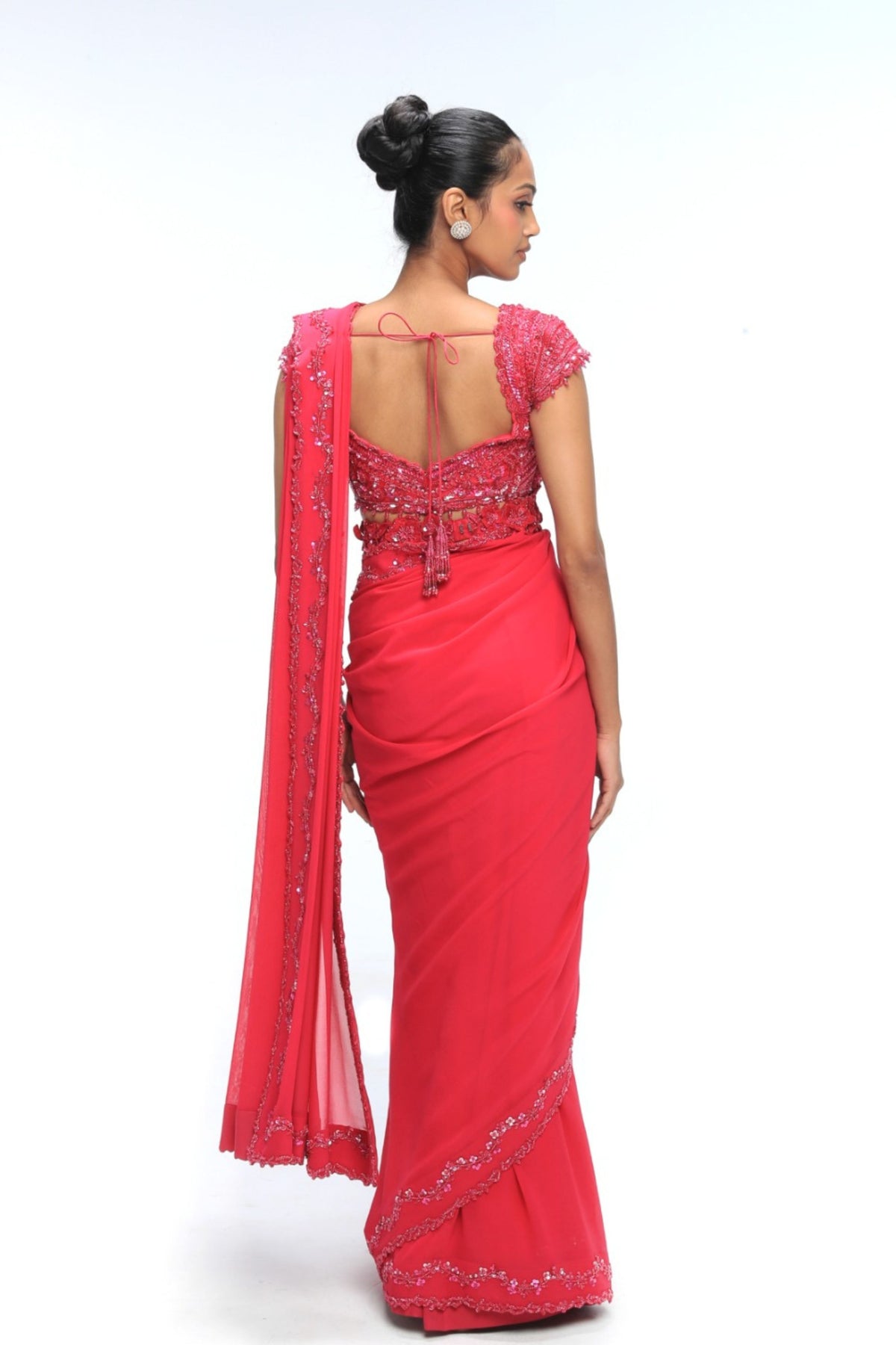 Pink Ember Reef Saree