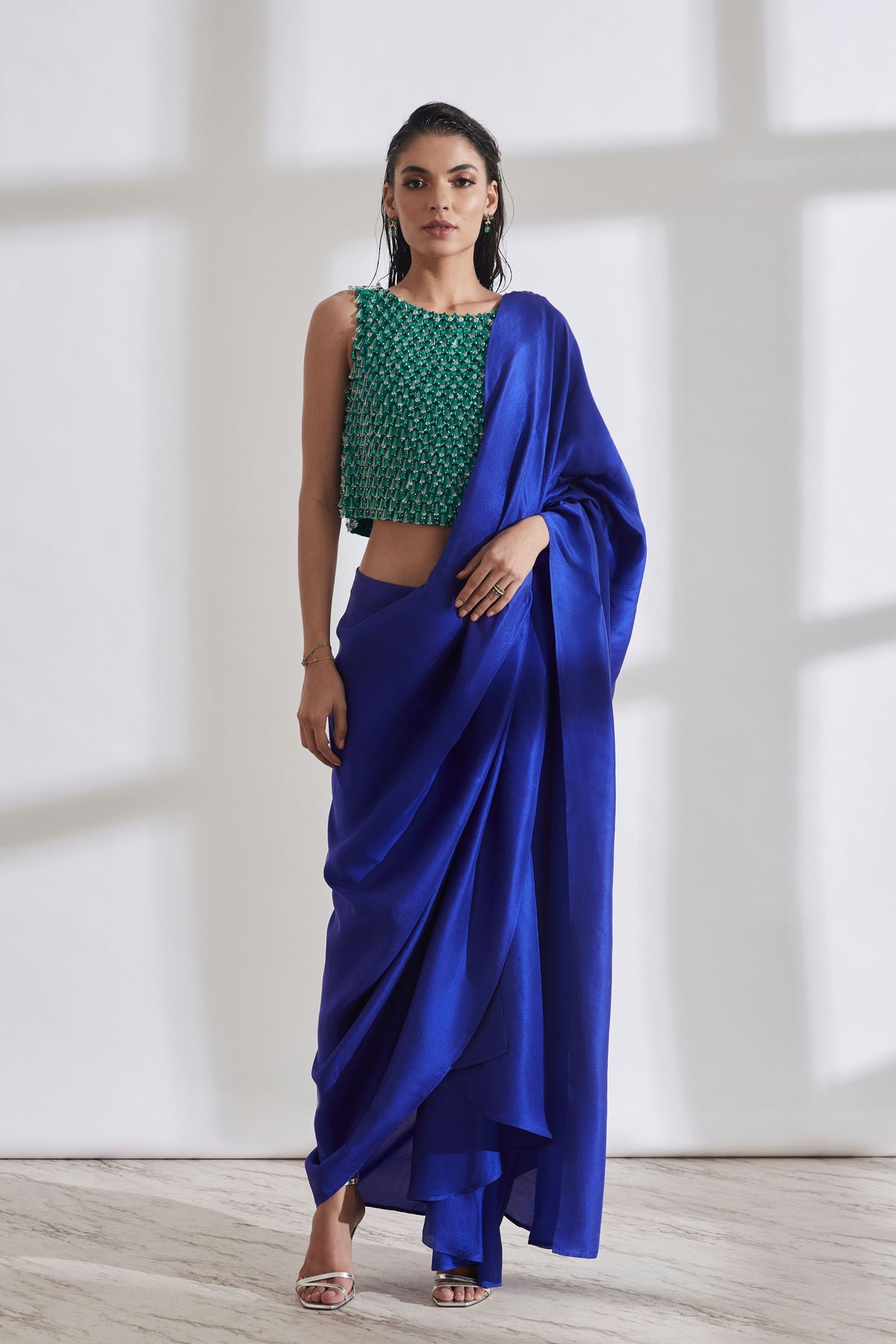 Masai Godet Sari With Top