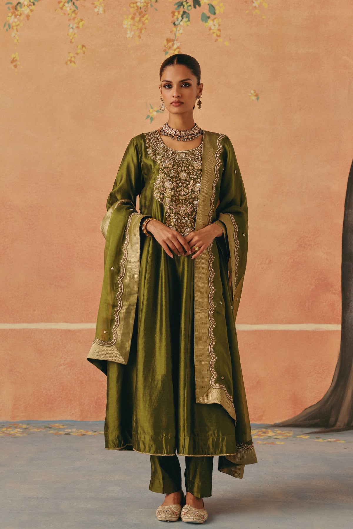 Bagh Mehndi Anarkali Set