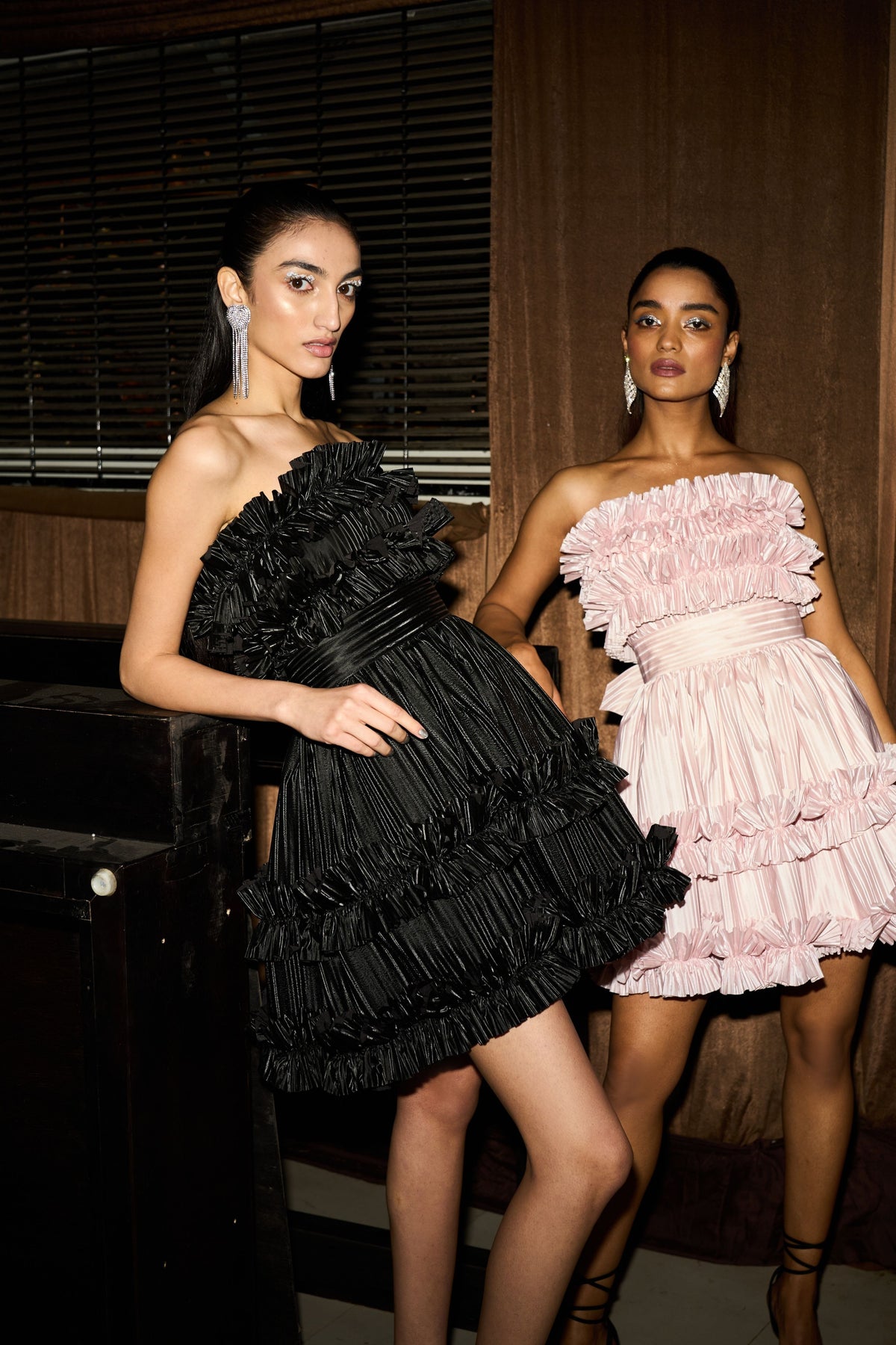 Black Ruffle Tube Dress