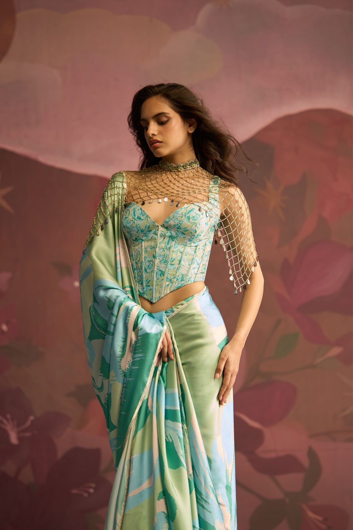 Mint Green Veil Saree