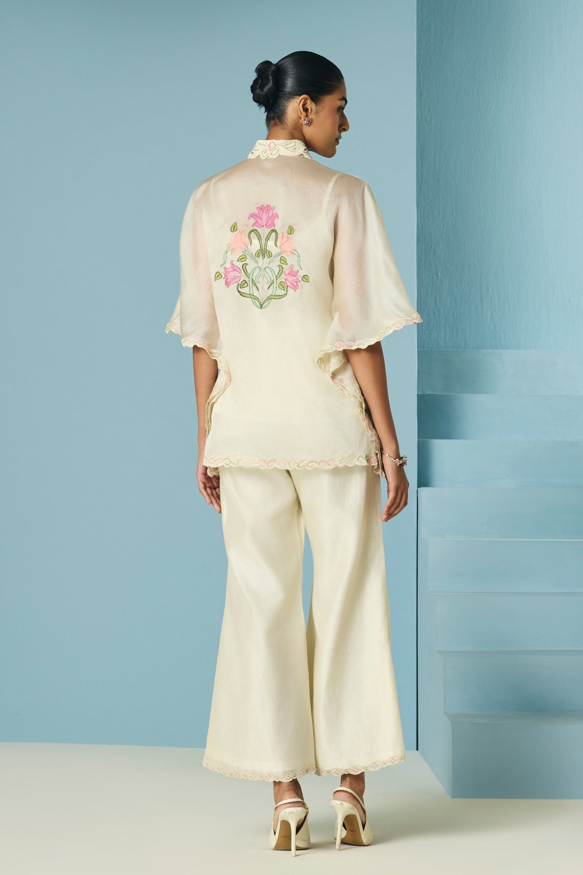 Applique and Beadwork Kaftan Shirt