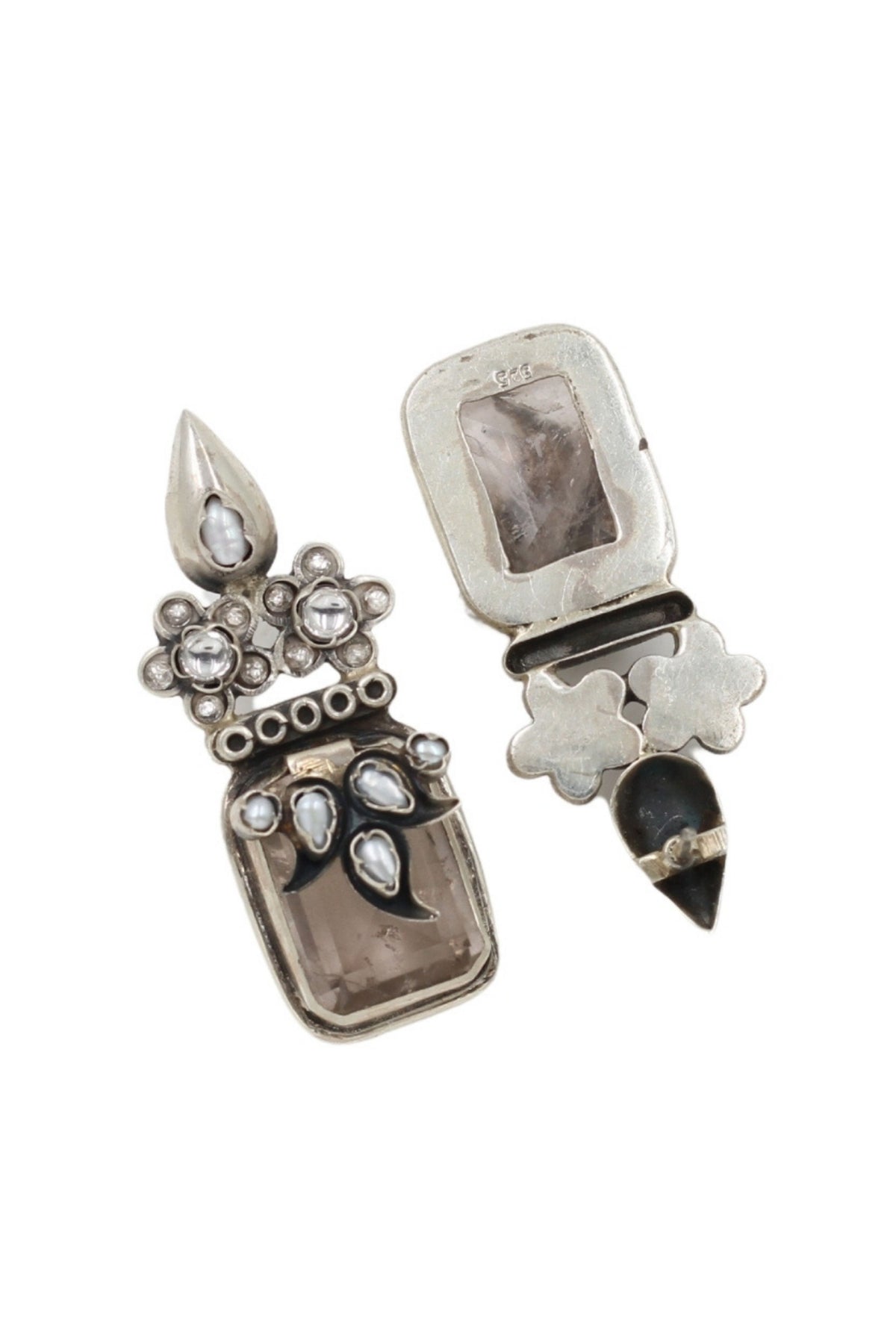 Classic Smoky Silver Earrings