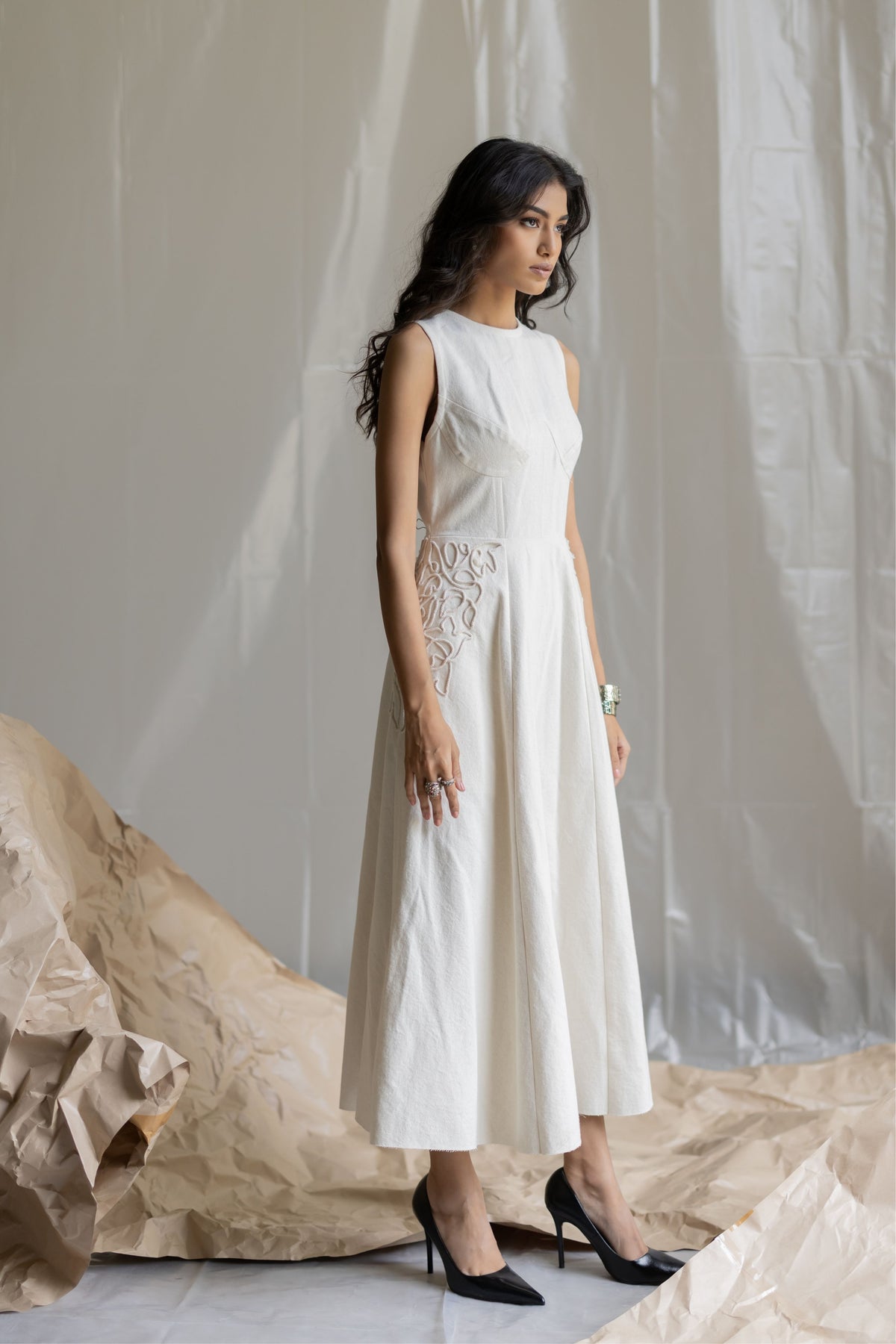 Offwhite Denim Maxi Dress