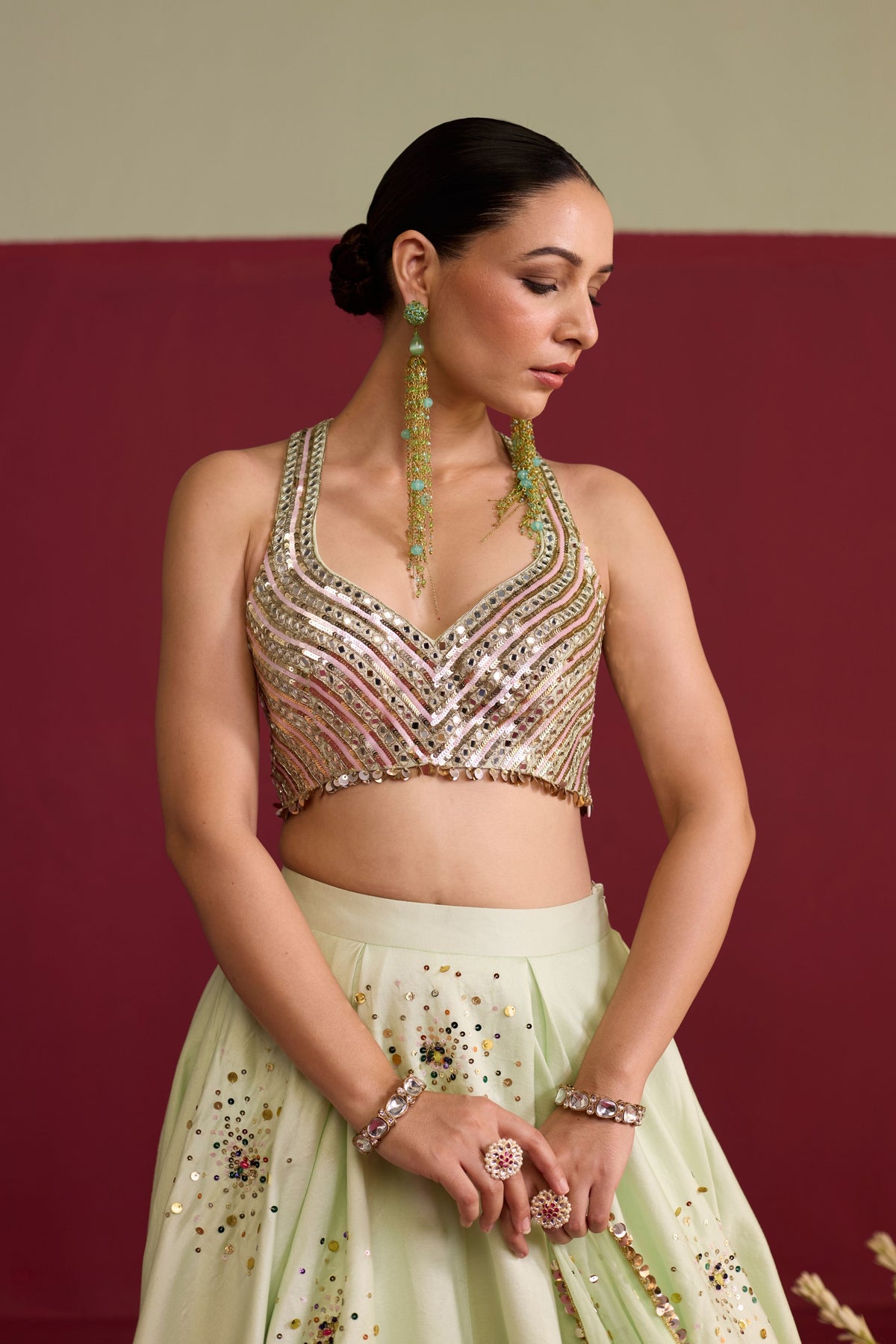 Sage Green Lehenga Set