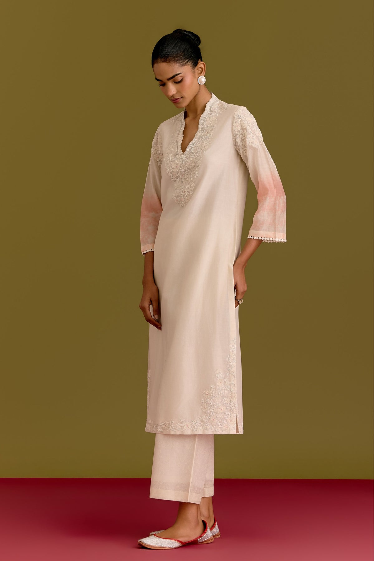 Ivory Pink Kurta Set