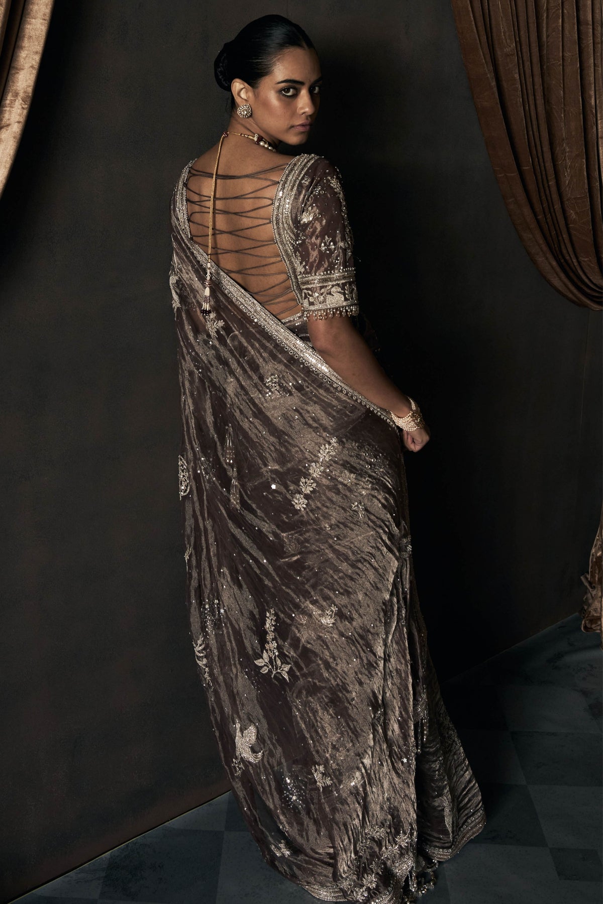 Masai Landscape Tissue Saree Set