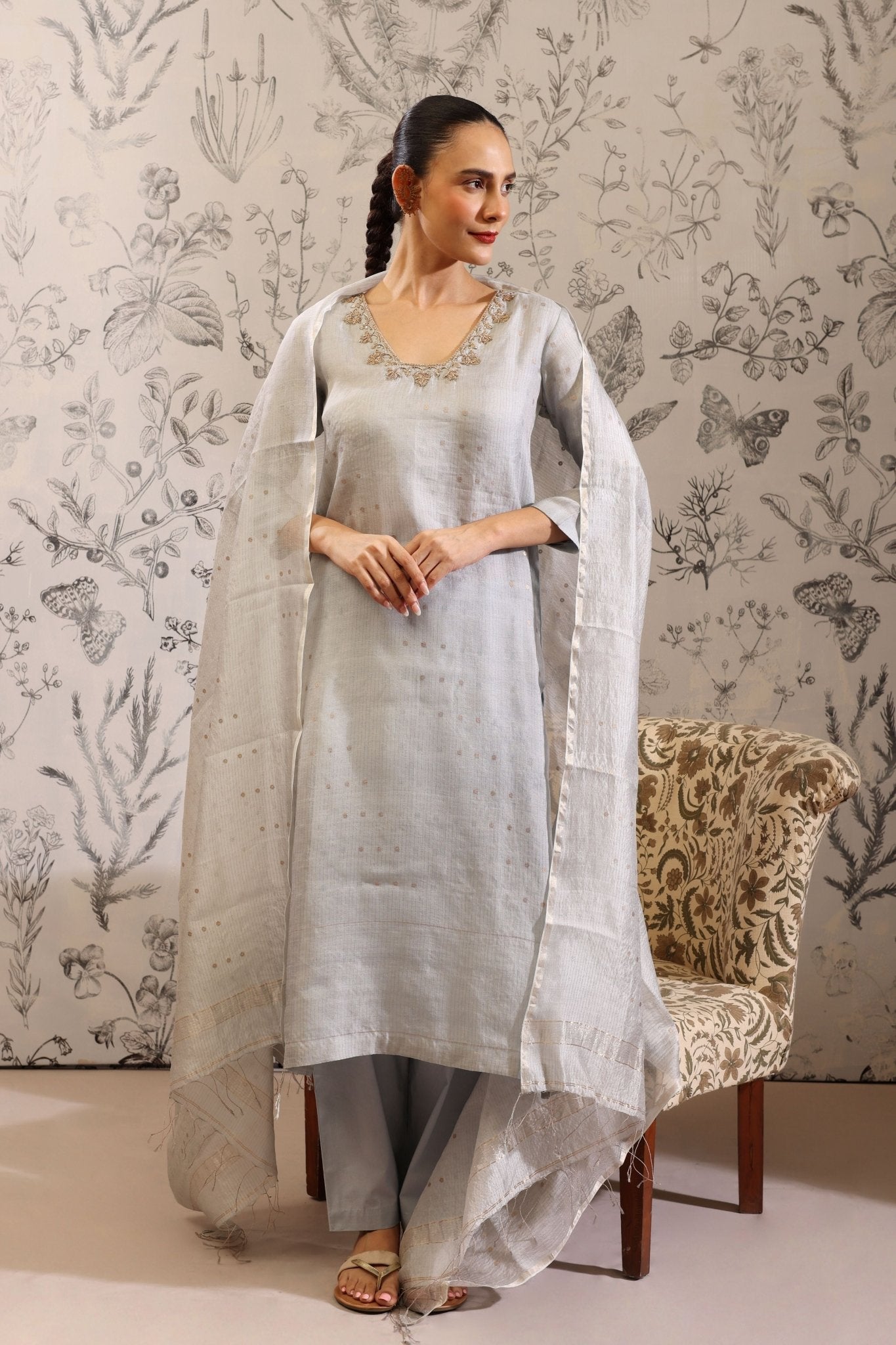 Padmini Blue Kurta Set - Taisha - Elahe