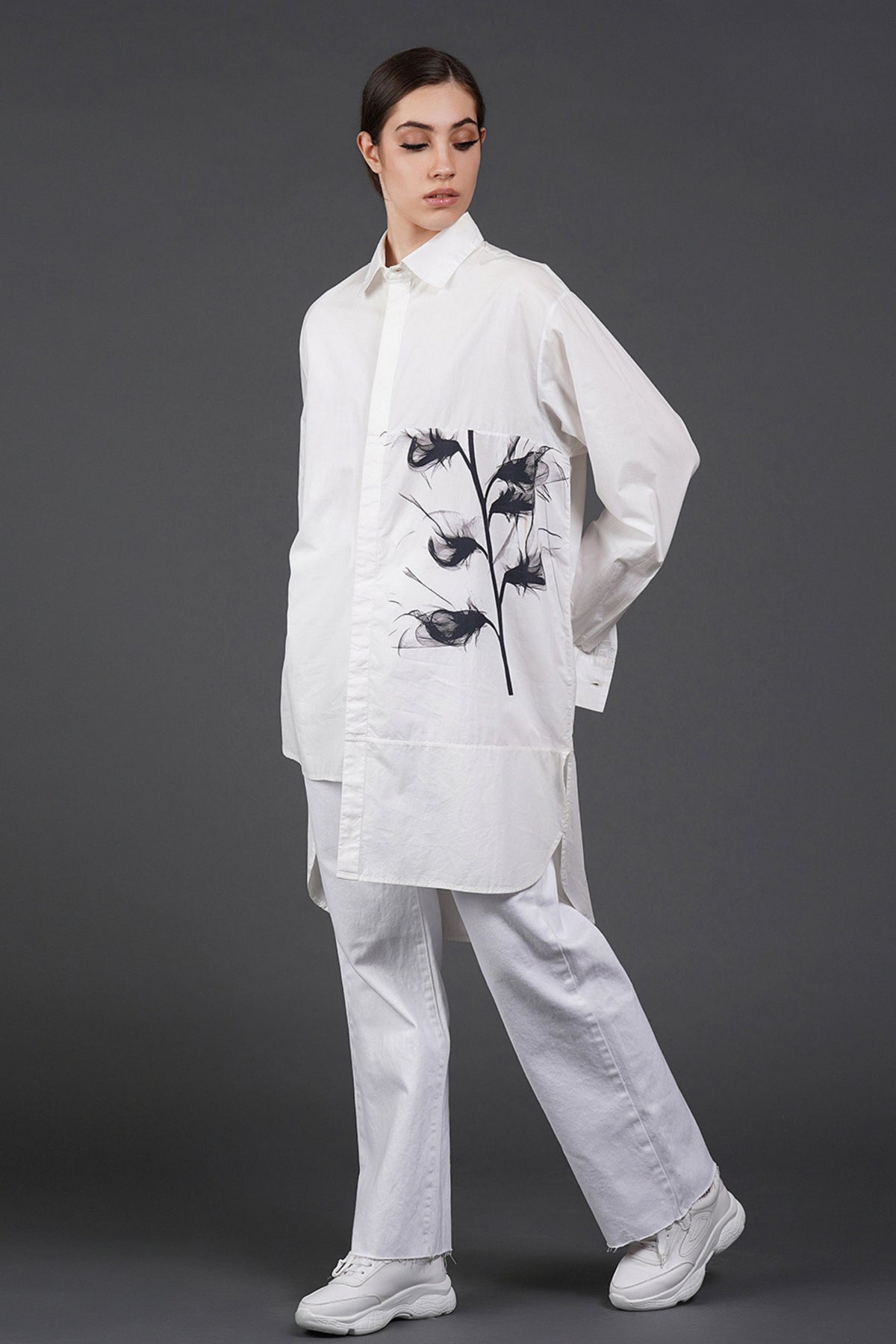 Offwhite Asummetric Hem Shirt