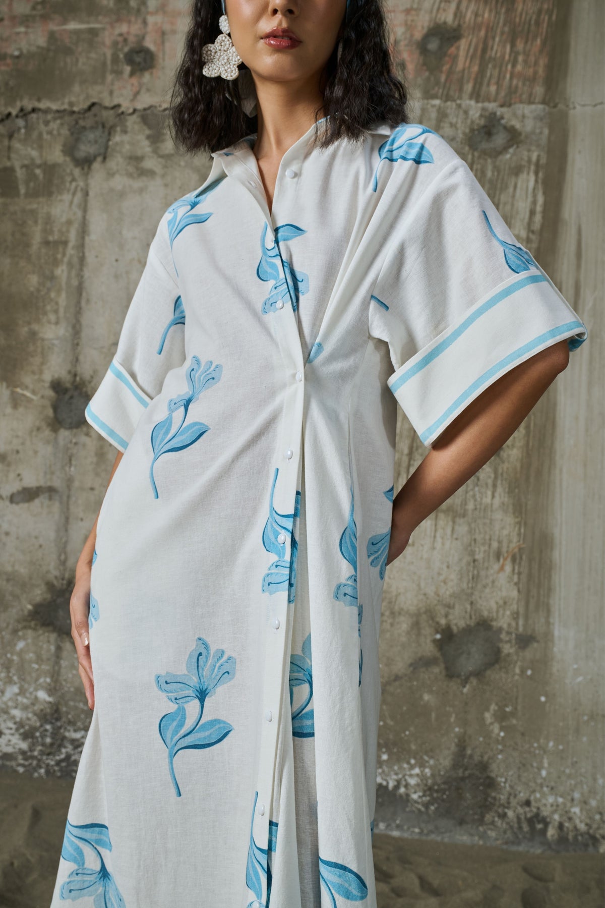 Moonlit Bloom Asymmetrical Dress