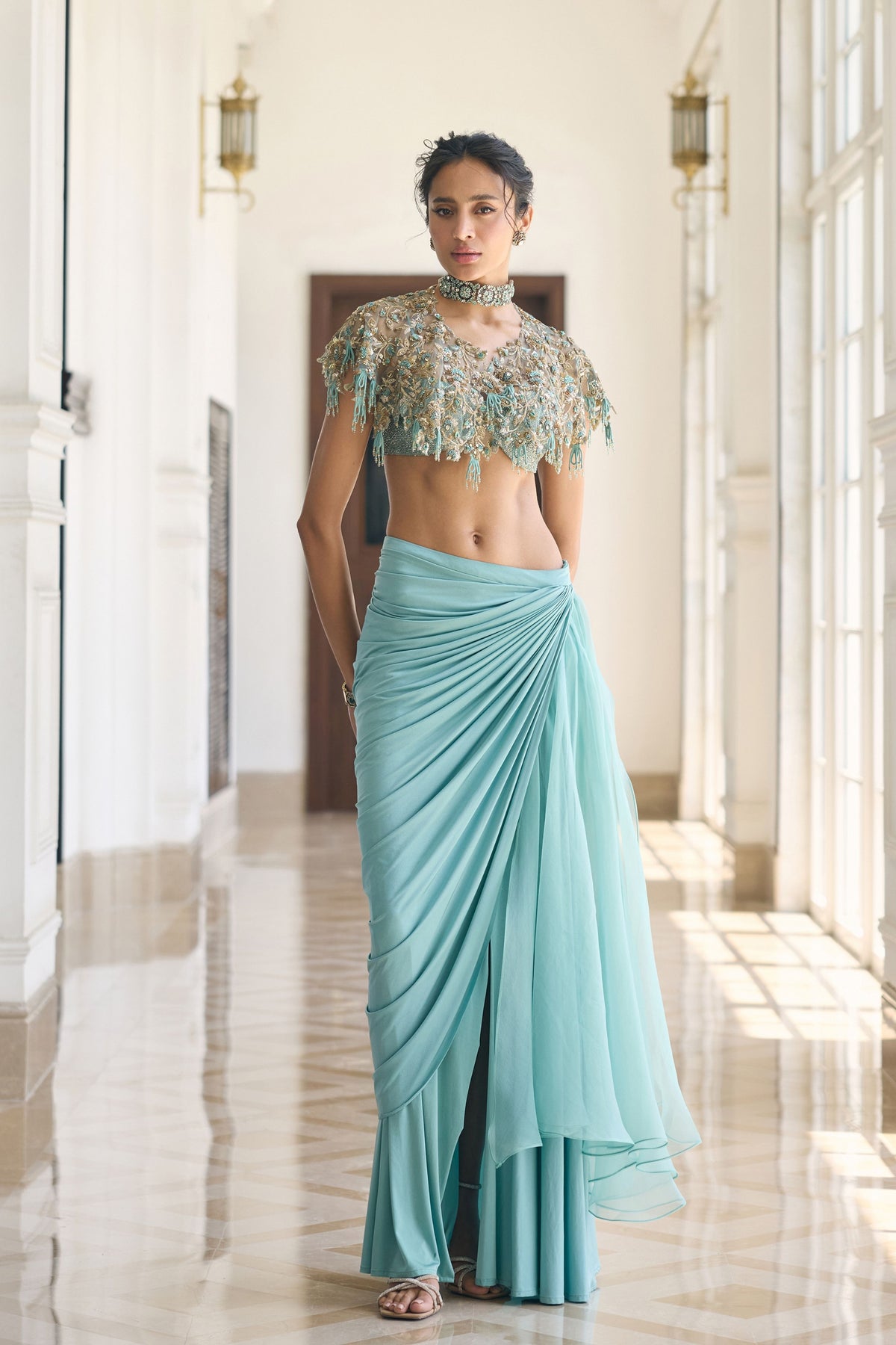 Swasan Cape Skirt Set