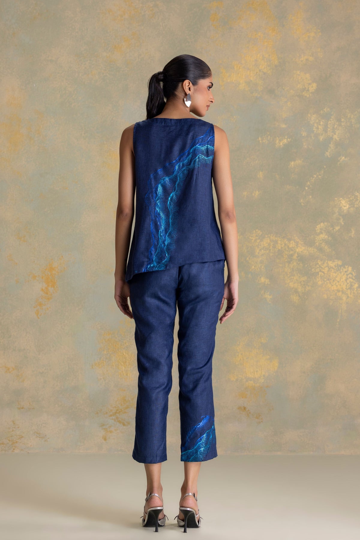 Peacock Navy Top