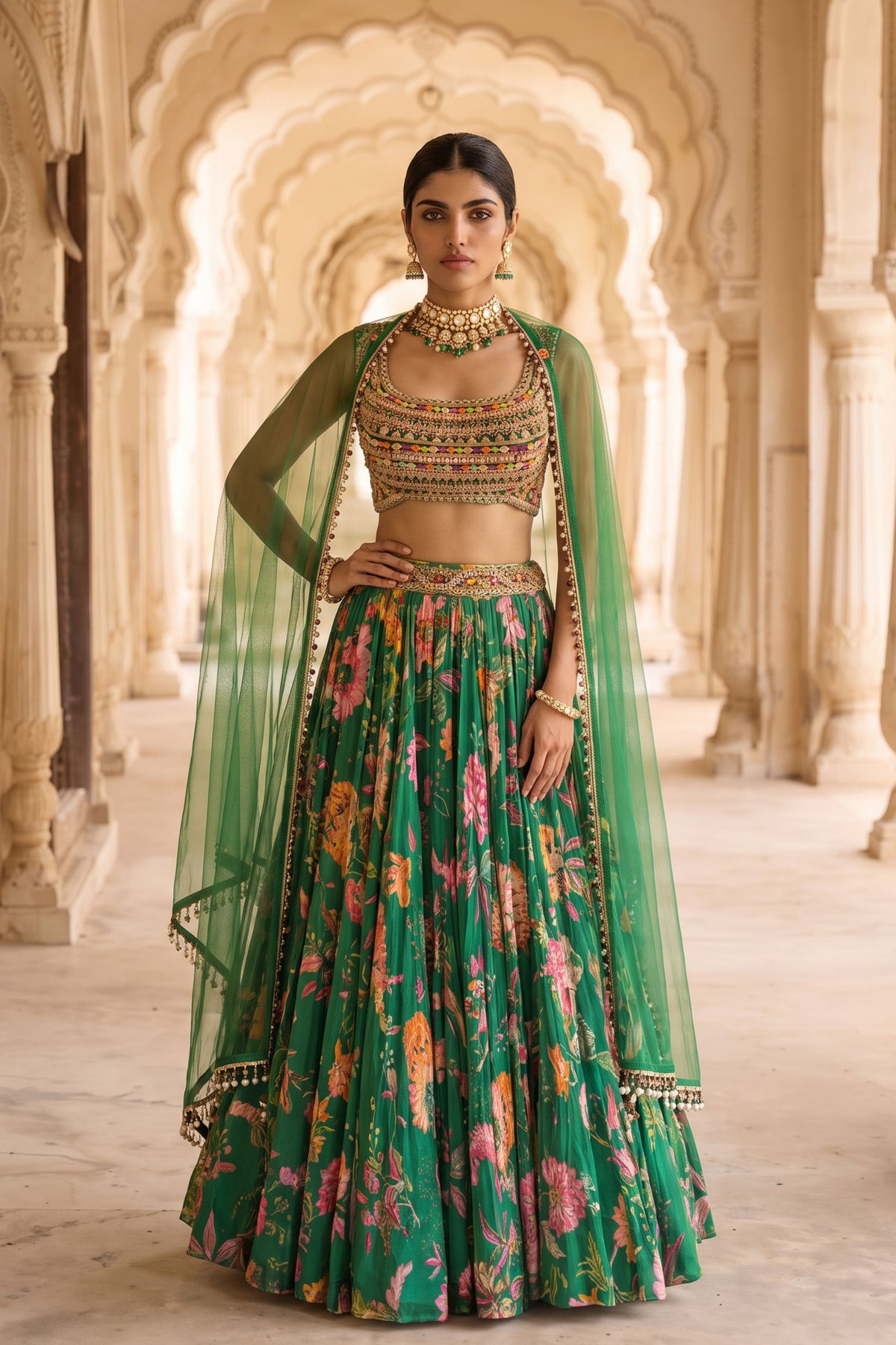 Panna Gulzaar Lehenga Set