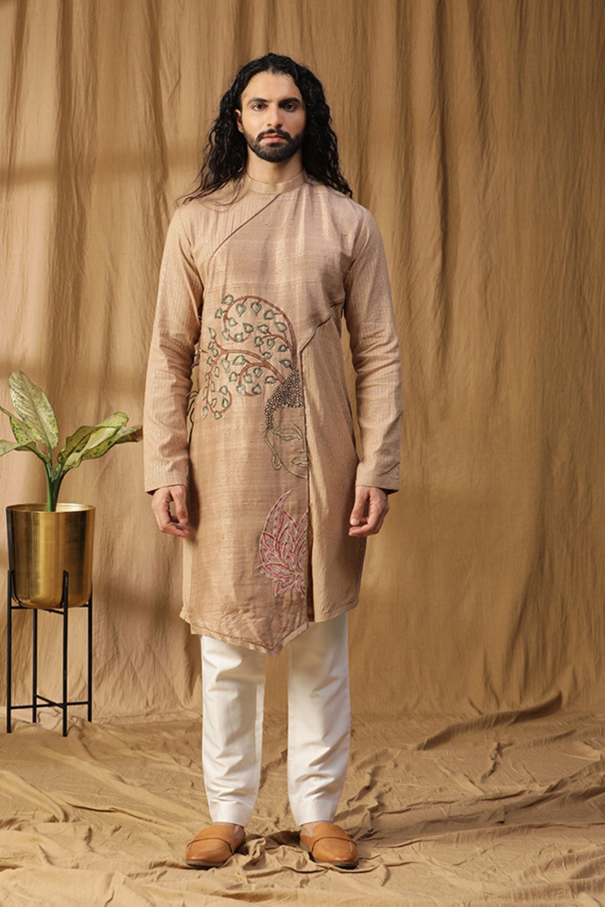 Buddha Embroidered Kurta Set