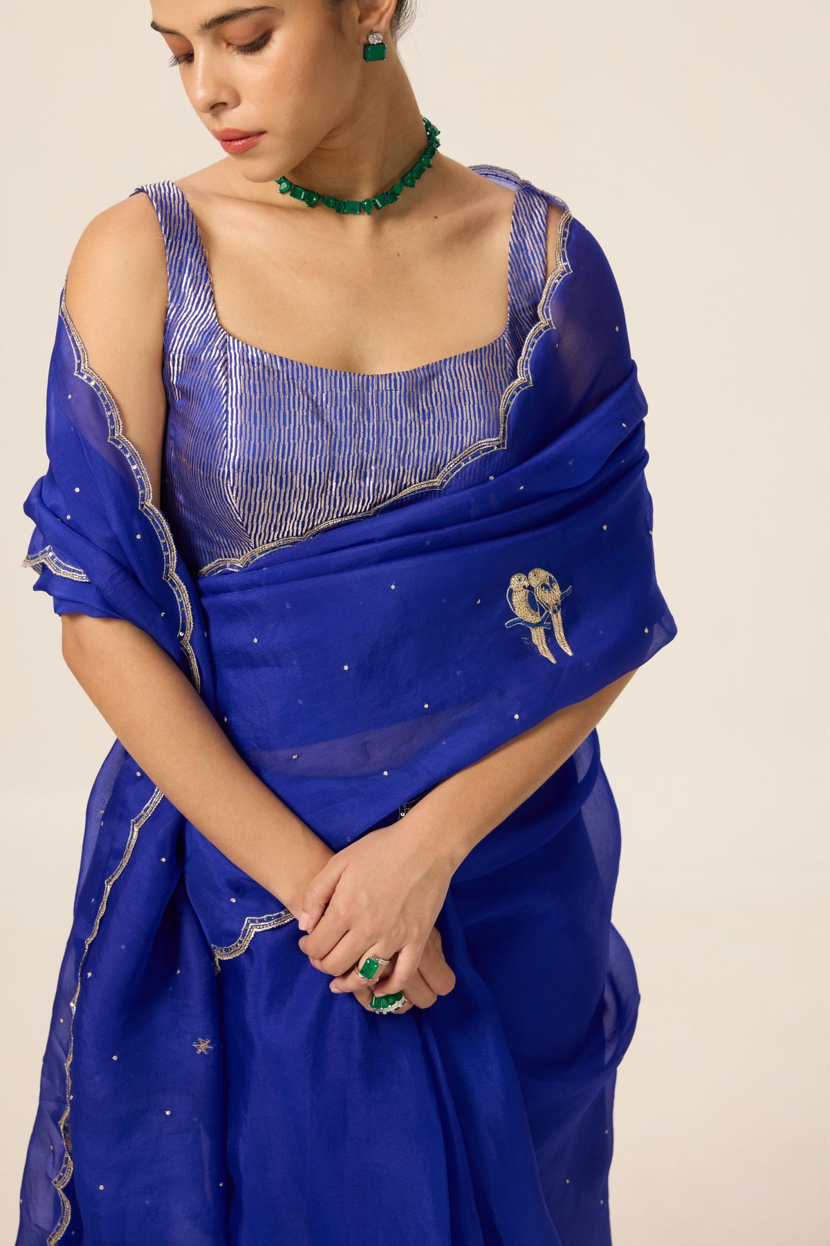 Saphire Blue Organza Saree