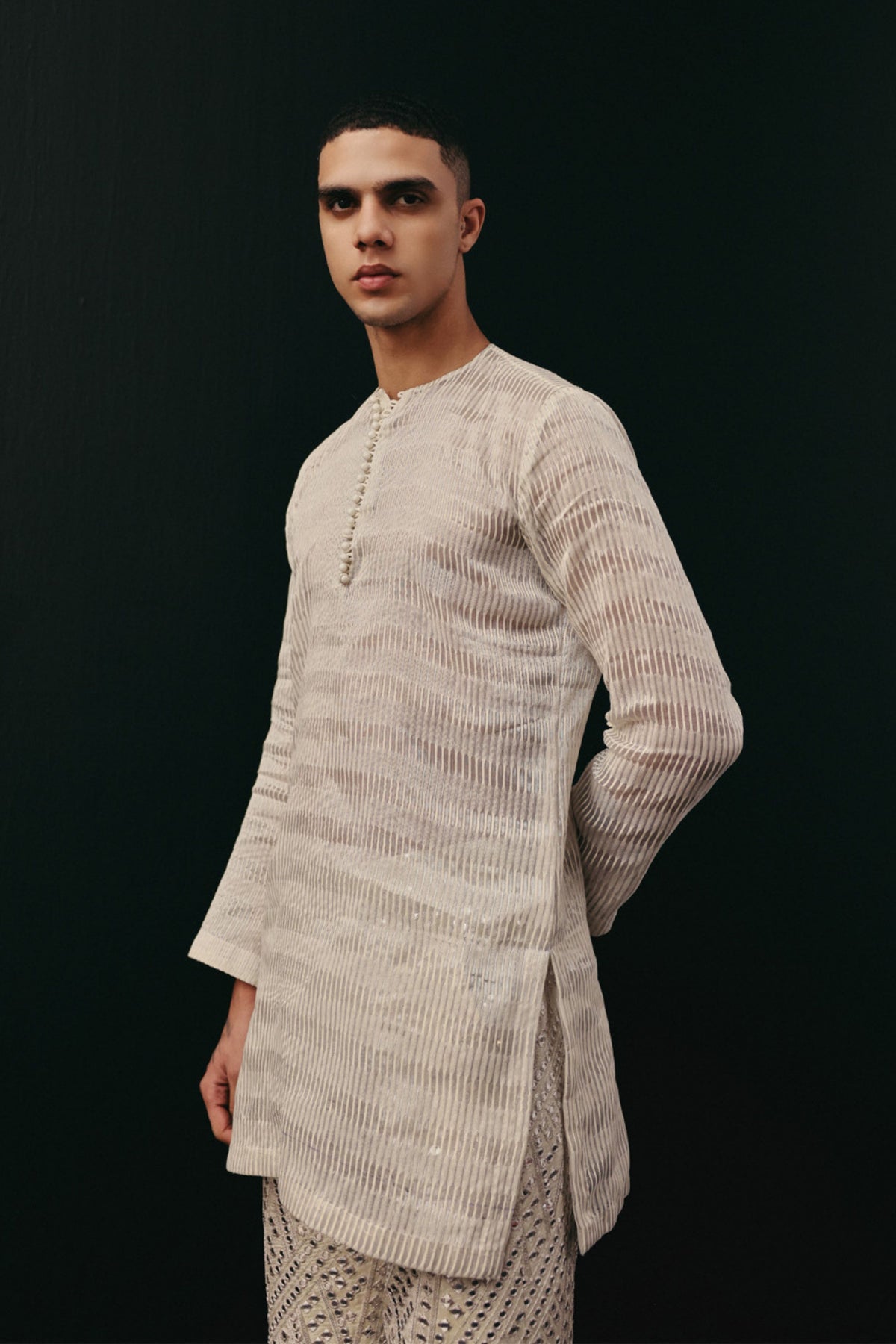 Ivory Chanderi Kurta