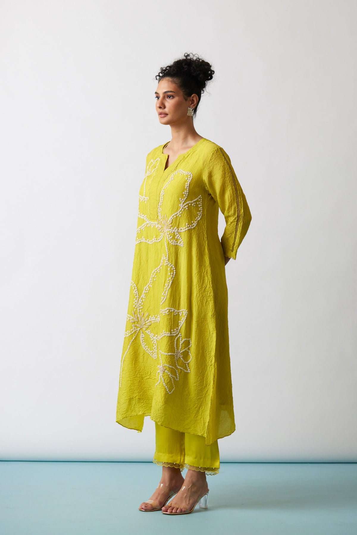 Citrene Crushed Silk Kurta Set