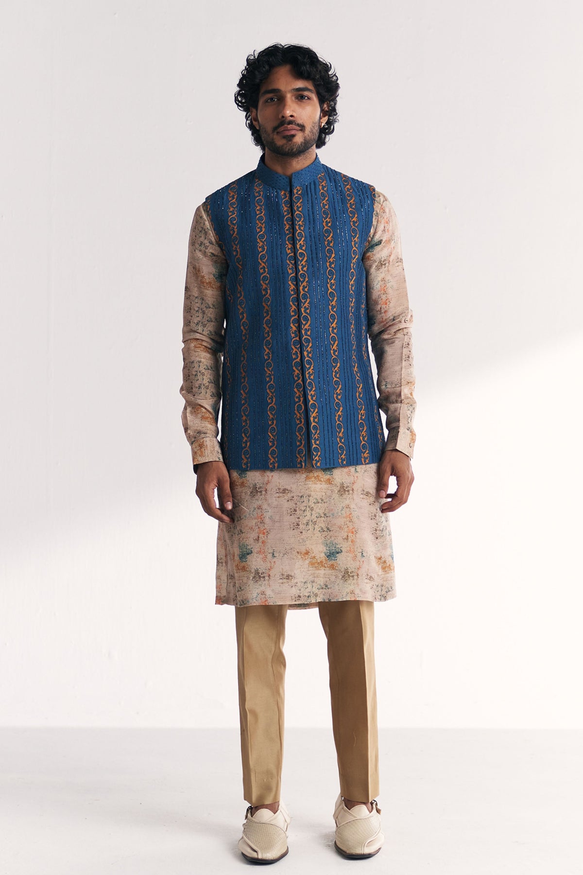 Musawir Blue Nehru Jacket Set