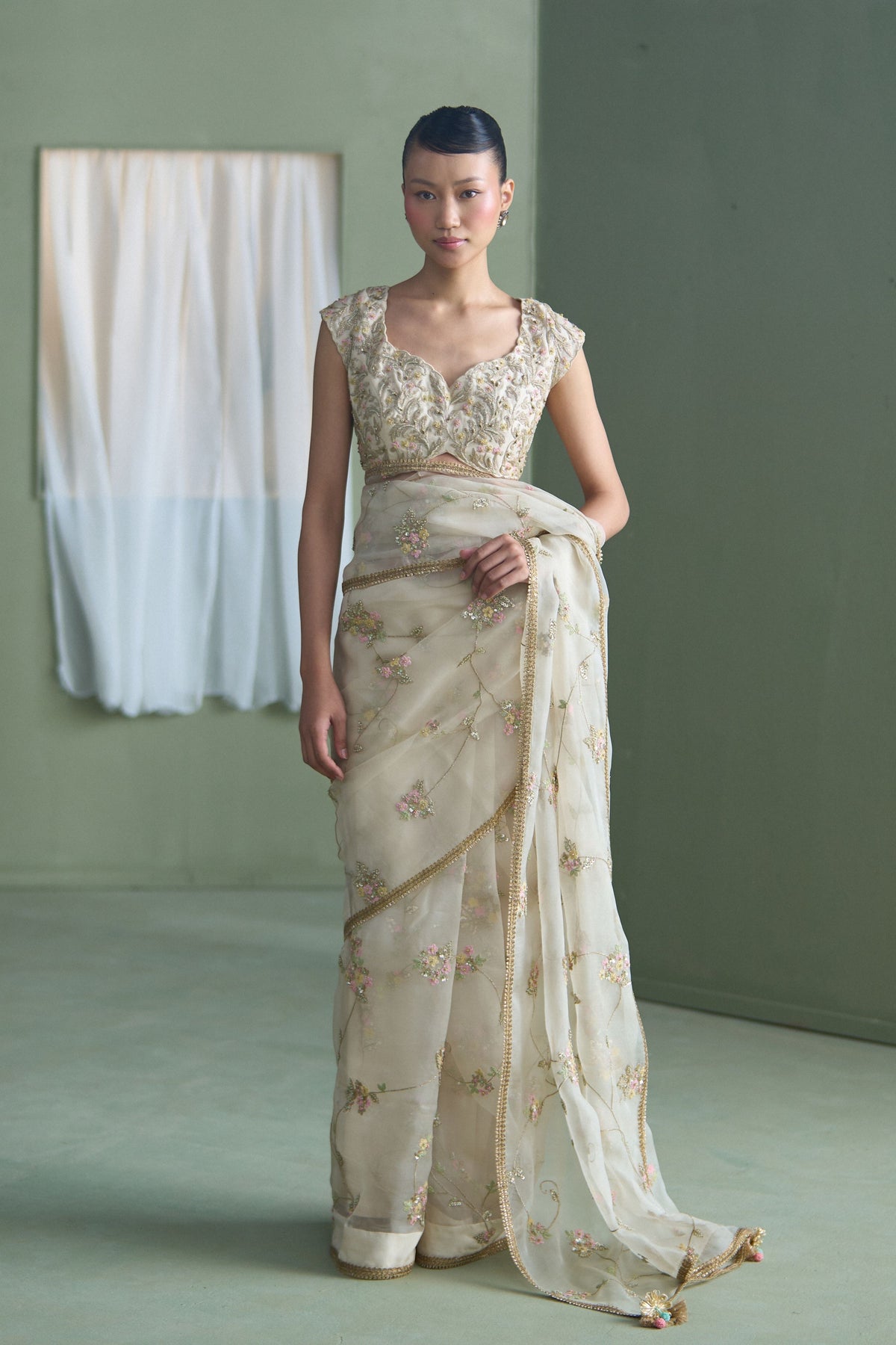 Cassia Jaal Saree Set