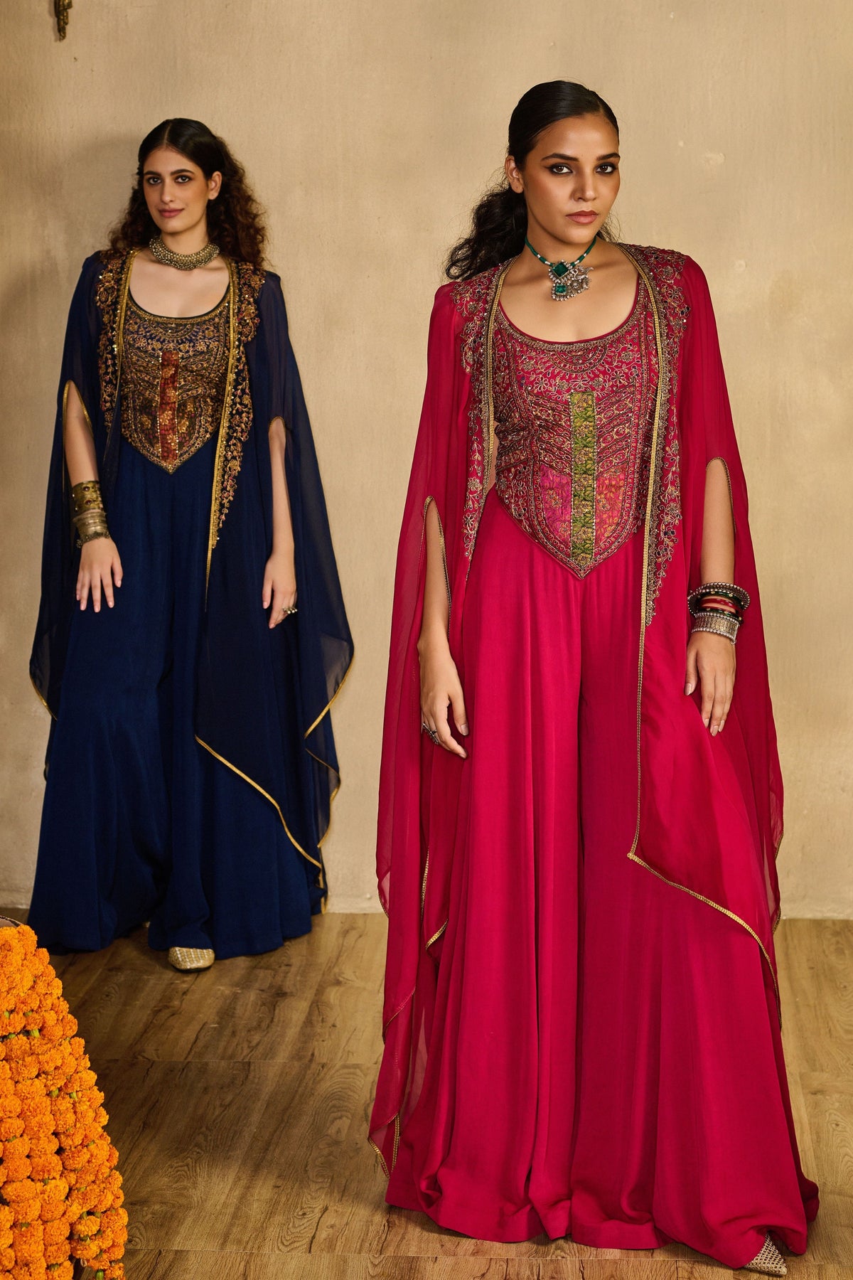 Rani Pink Jumpsuit With Cape