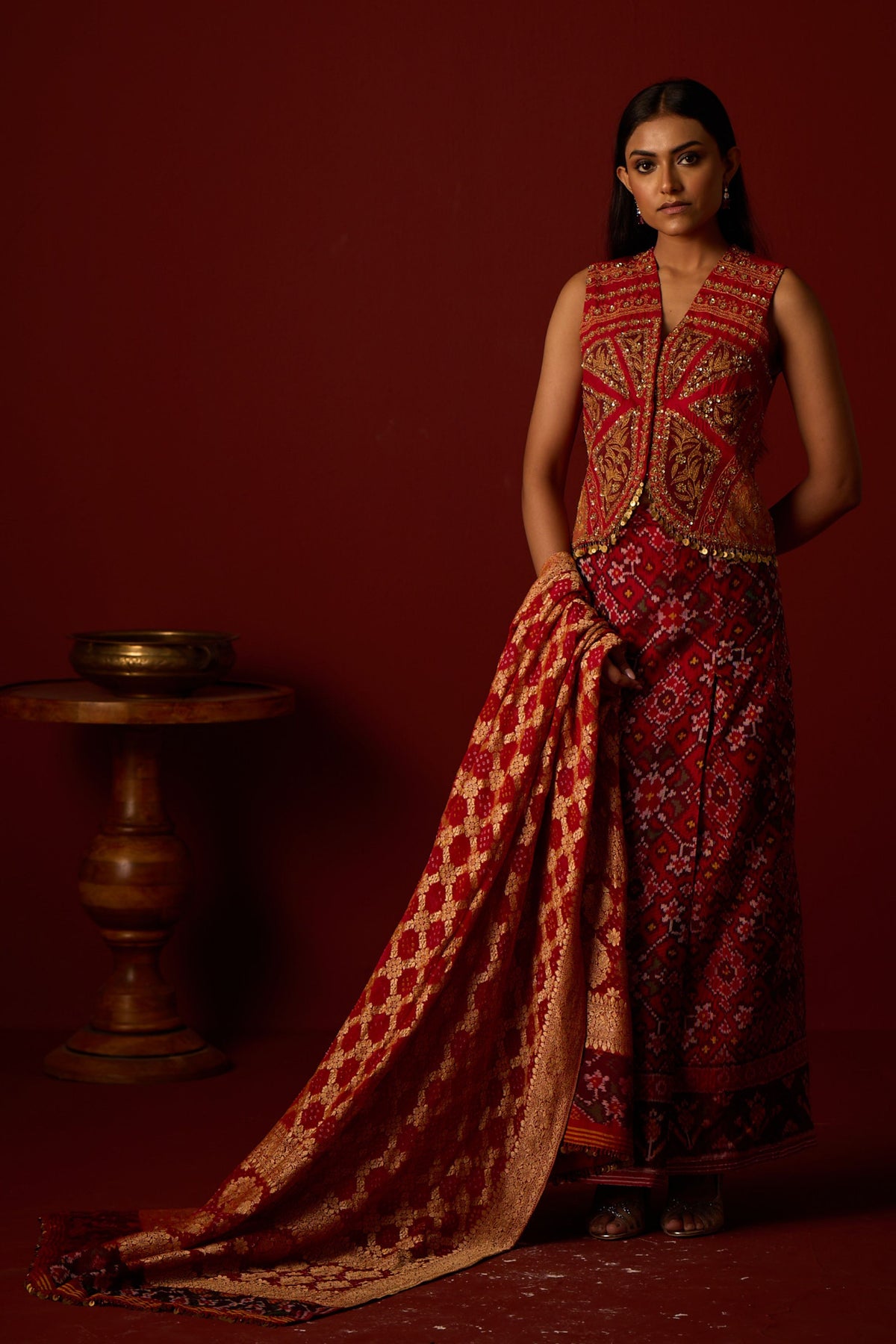 Golden Finished Bandhani Dupatta