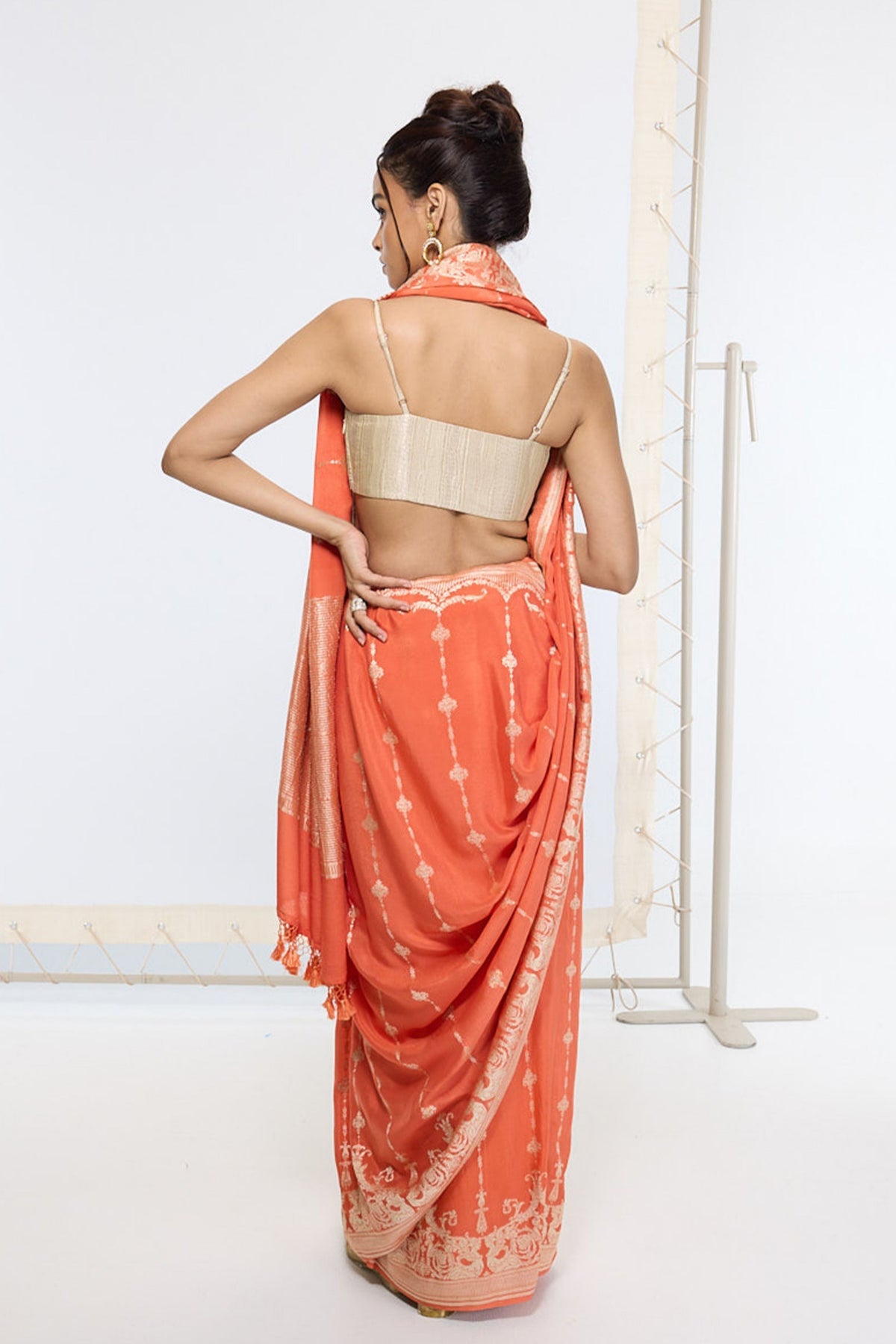 Handwoven Rusty Orange Saree