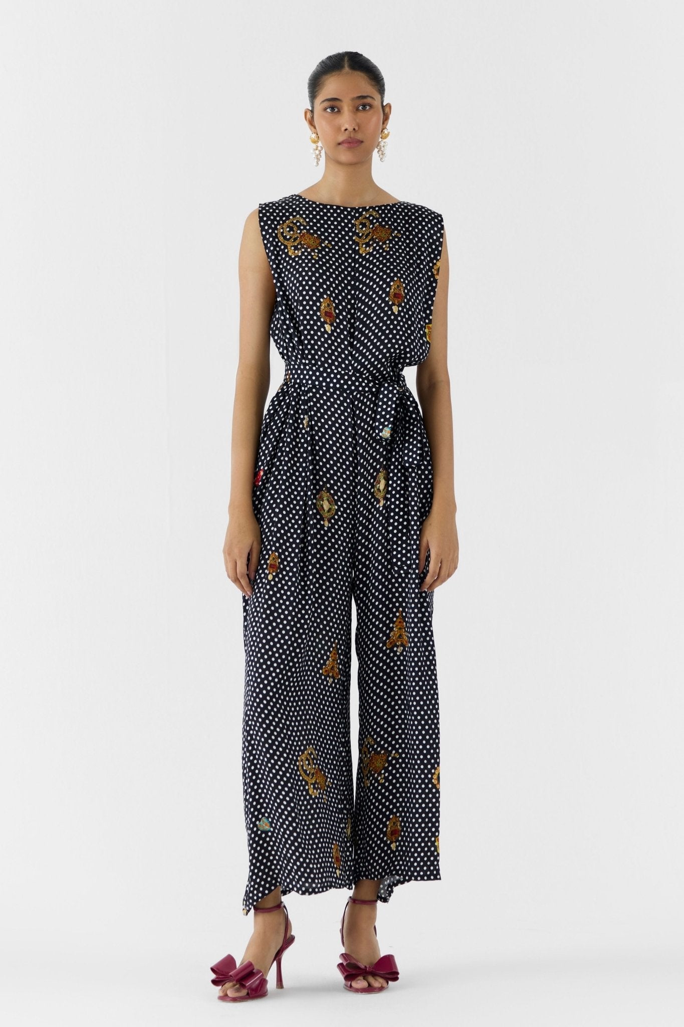 Onyx Polka Dot Jumpsuit - Studio Rigu - Elahe