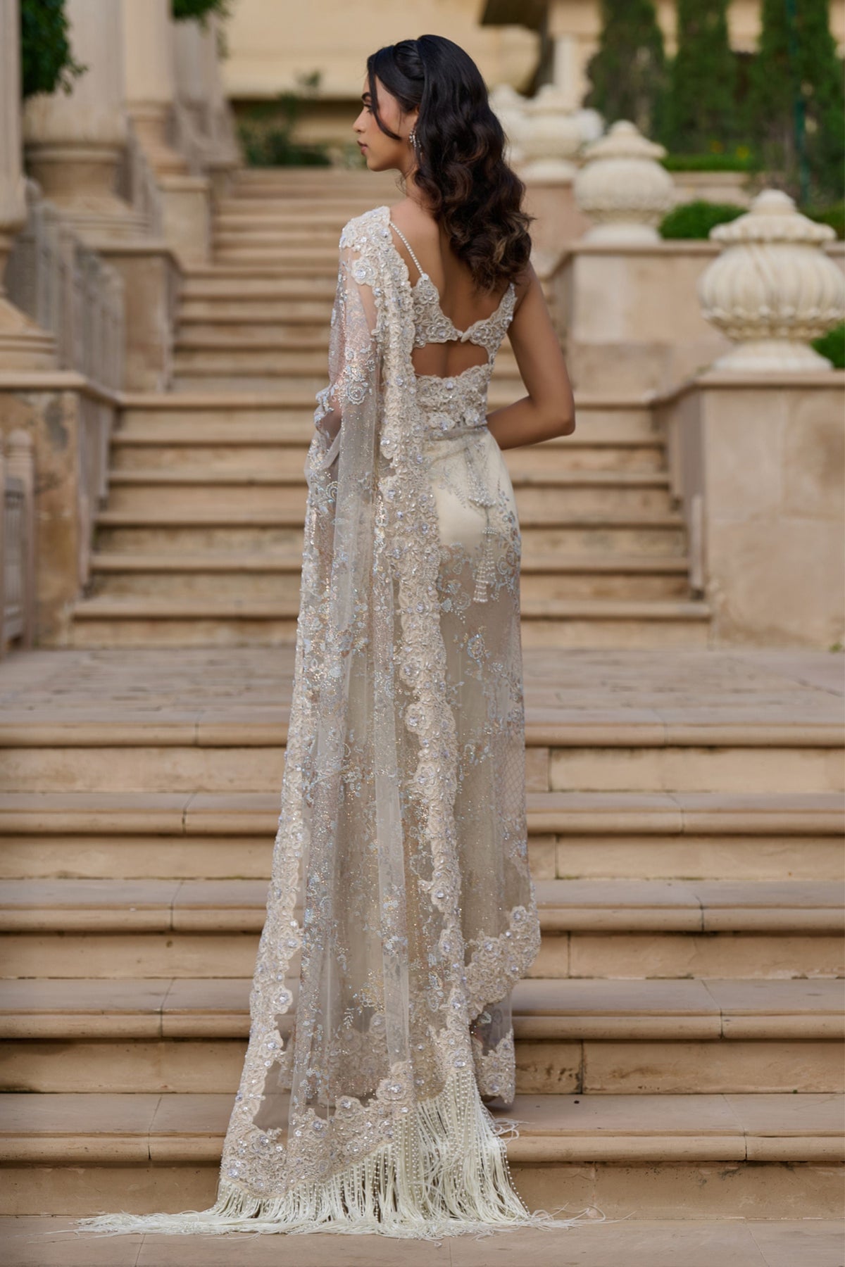 Lace Drape Skirt Set