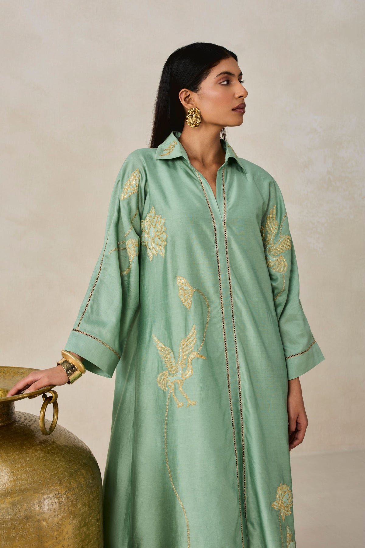 Chanderi Green Salwar Set