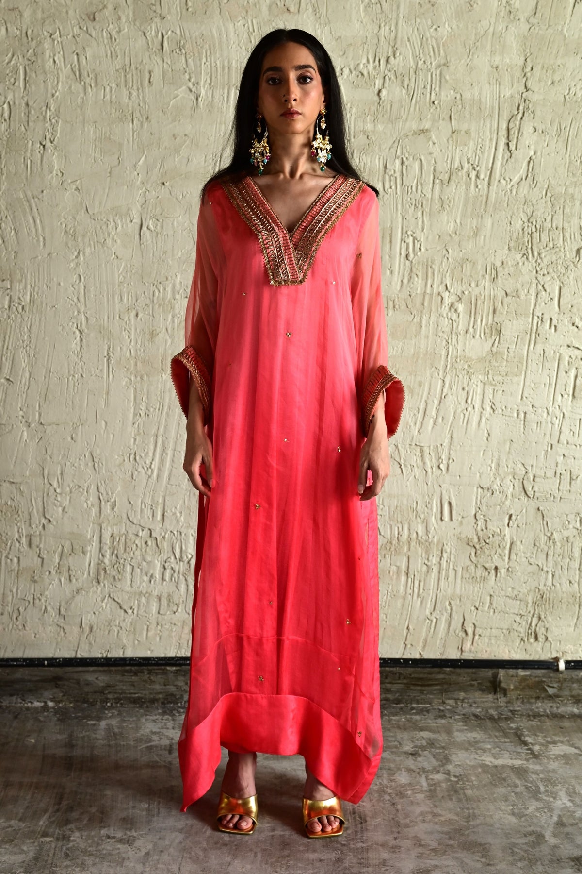 Ombre Pink Waahida Kaftan Set