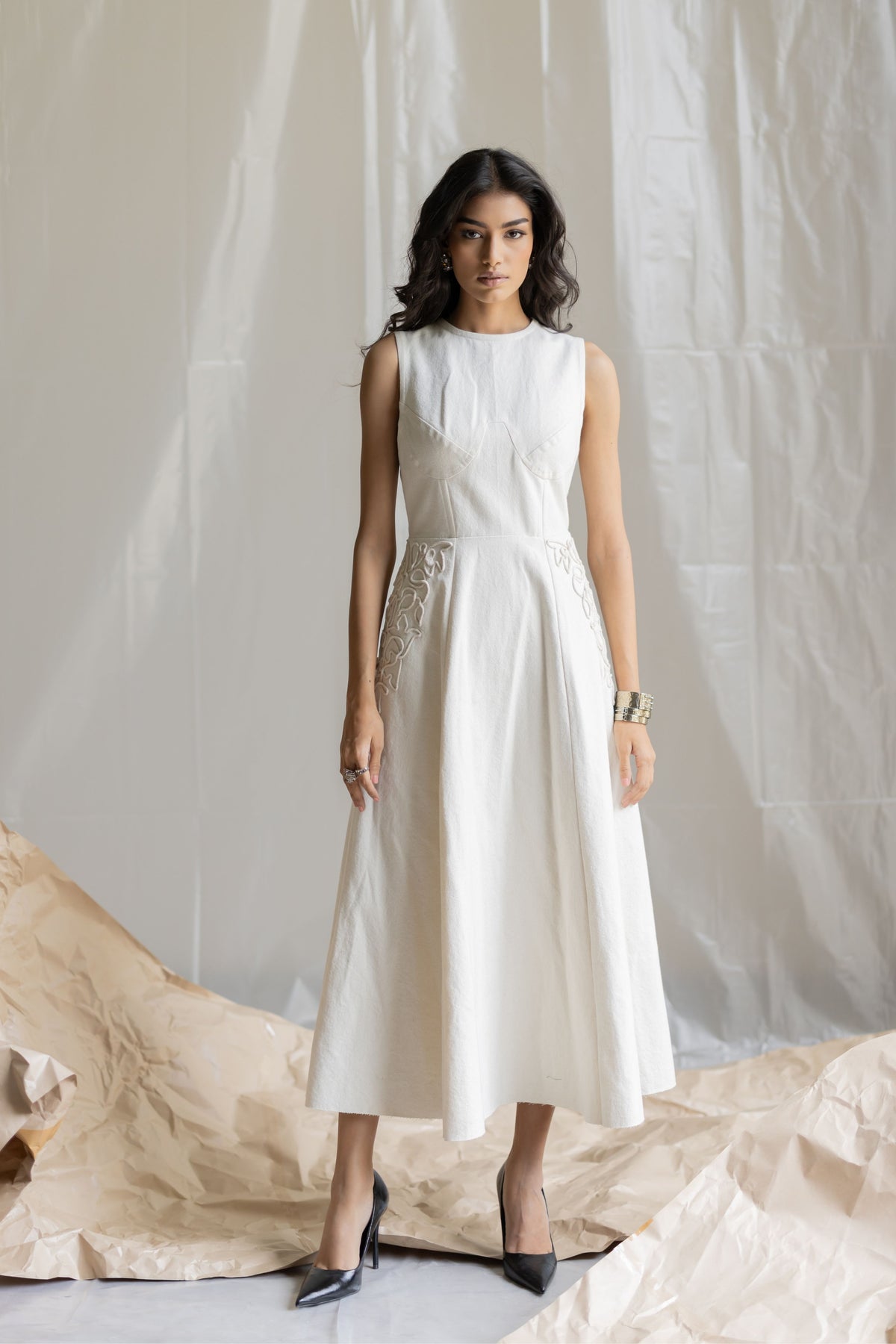 Offwhite Denim Maxi Dress