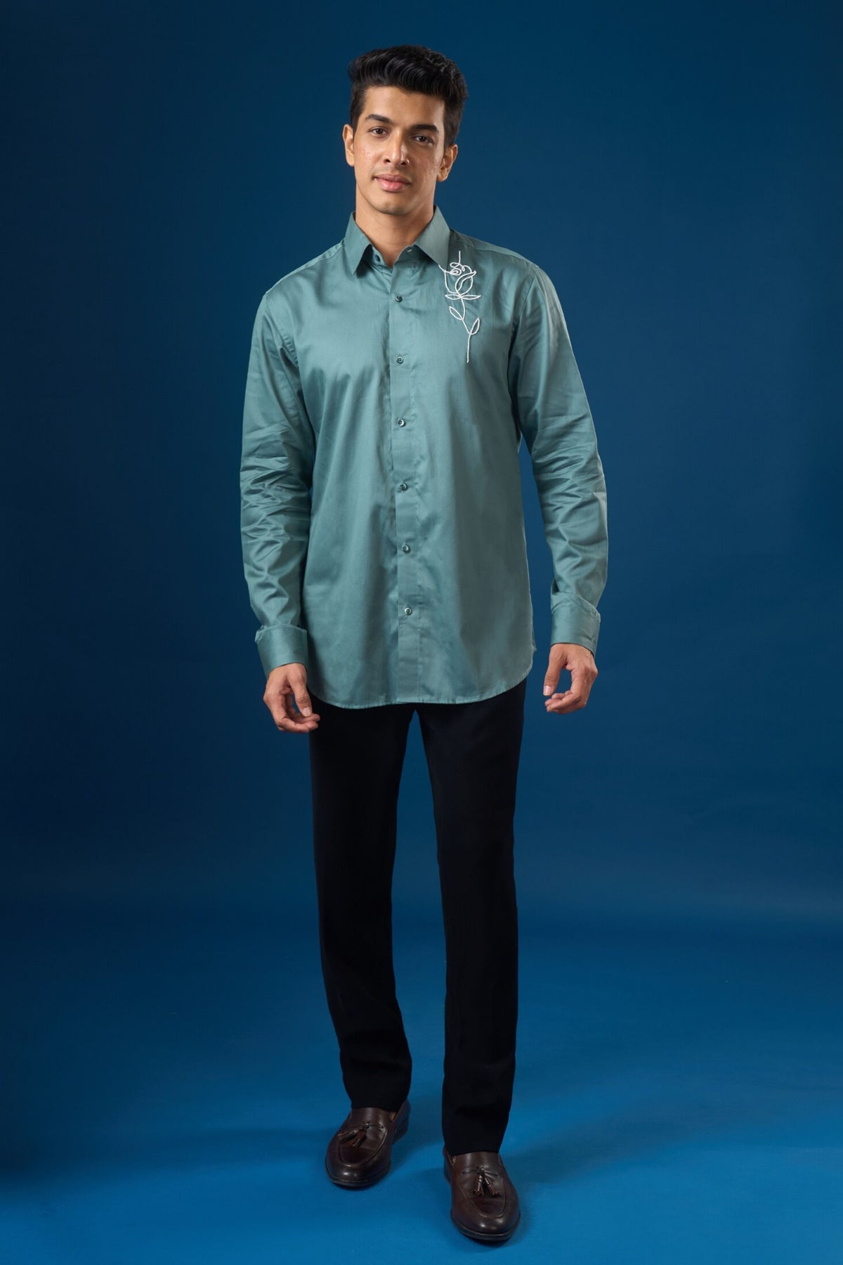 Rama Green Rose Shirt