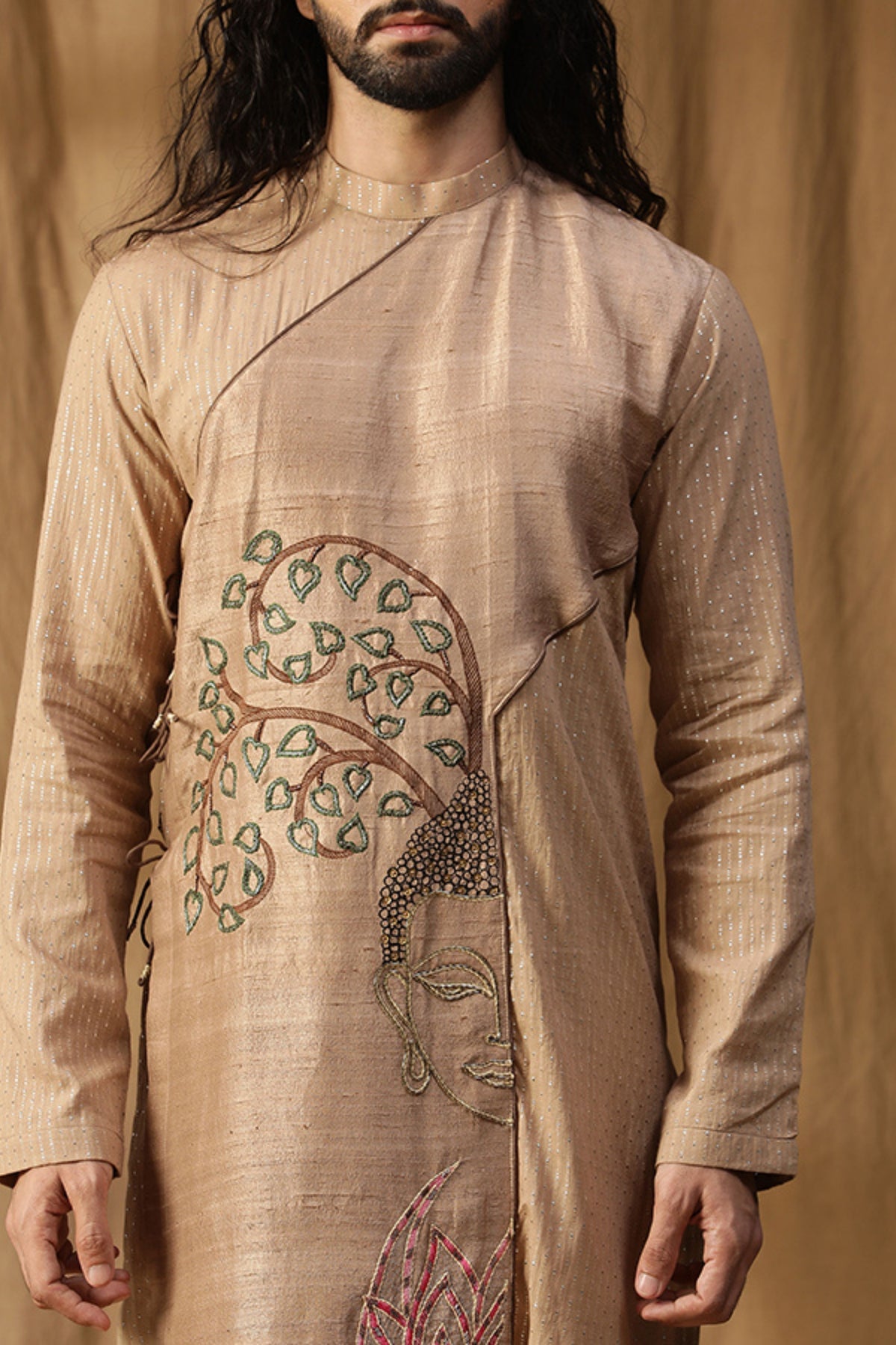 Buddha Embroidered Kurta Set